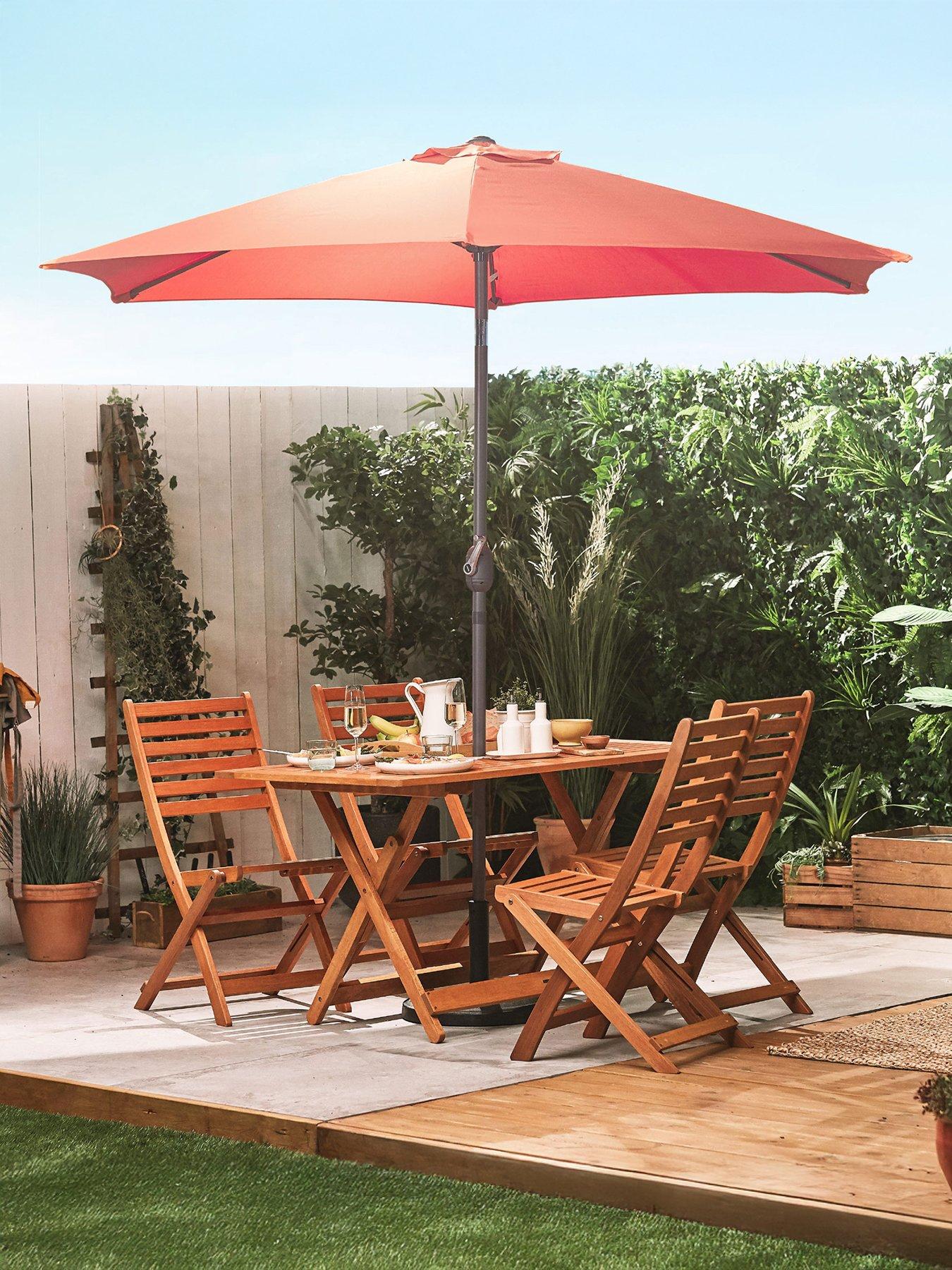 Vonhaus Burnt Orange 2.7m Steel Garden Parasol