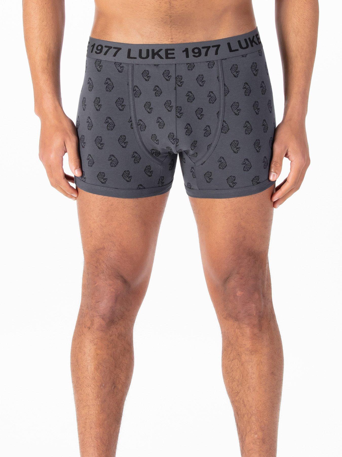  image of luke-1977-3-pack-bassey-boxer-shorts-dark-grey
