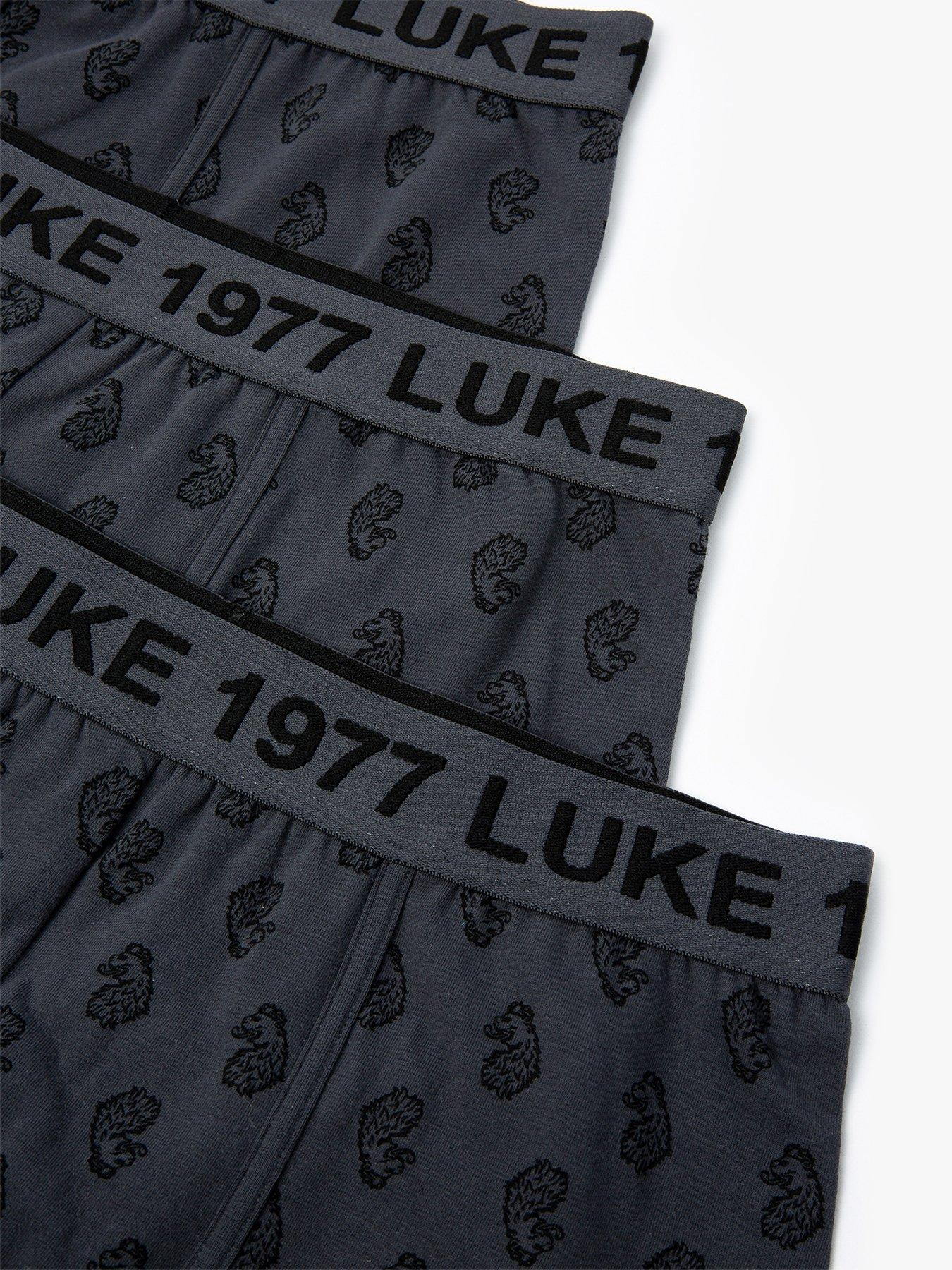 image of luke-1977-3-pack-bassey-boxer-shorts-dark-grey