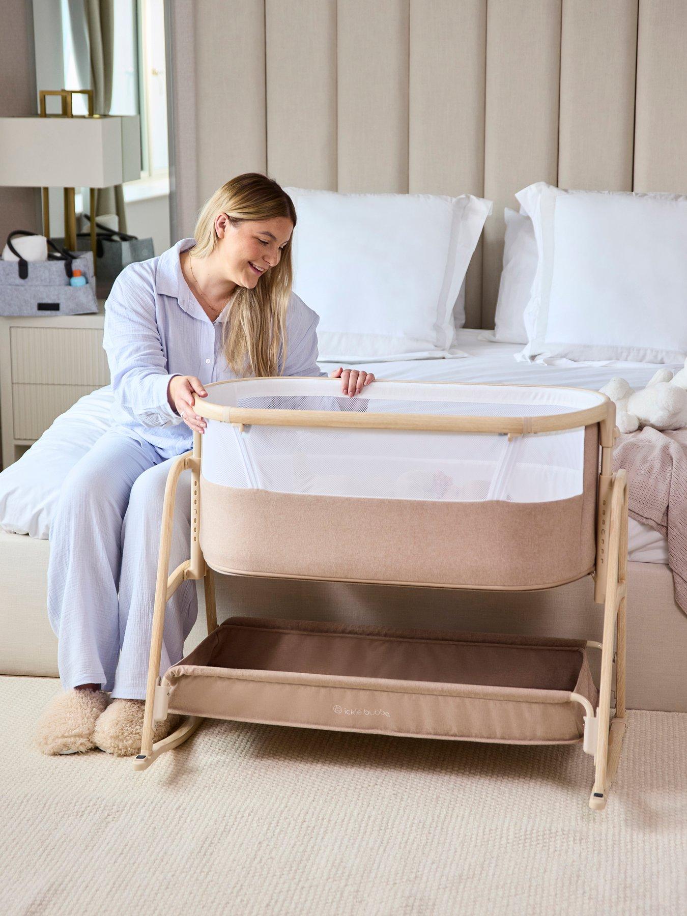 Ickle Bubba Bubba & Me Luxe Bedside Crib - Biscuit