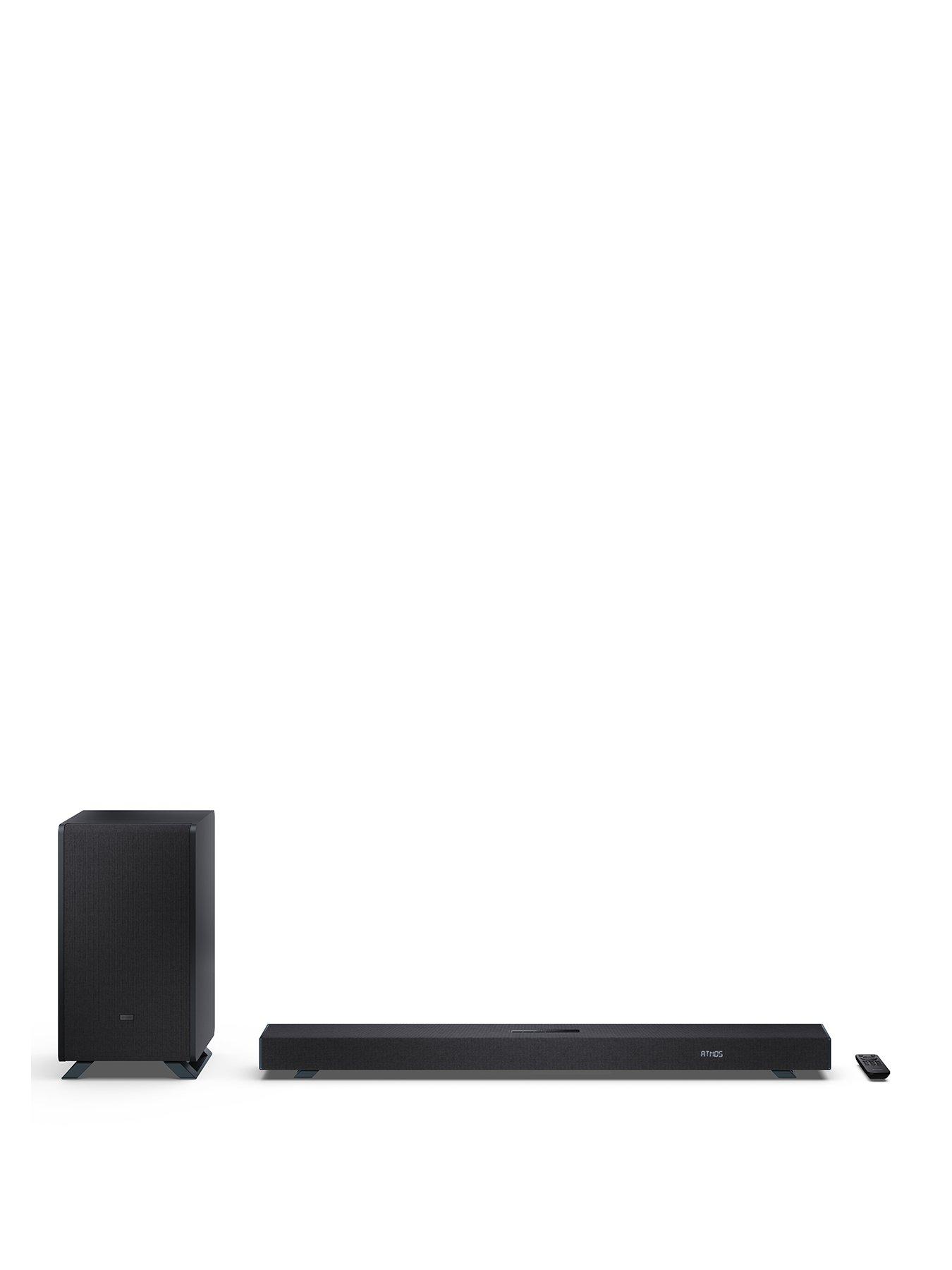 front image of sharp-q-dolby-atmos-550w-home-theatre-soundbar-black