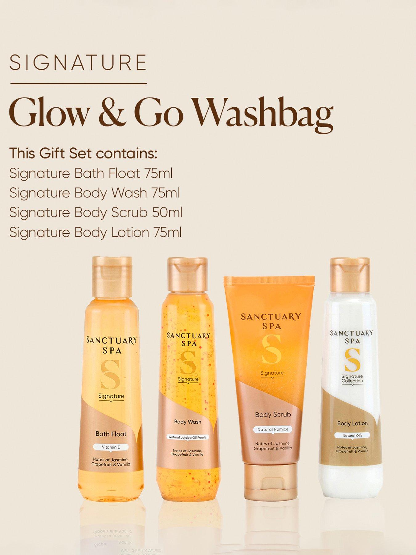  image of sanctuary-spa-signature-glow-amp-go-wash-bag-set