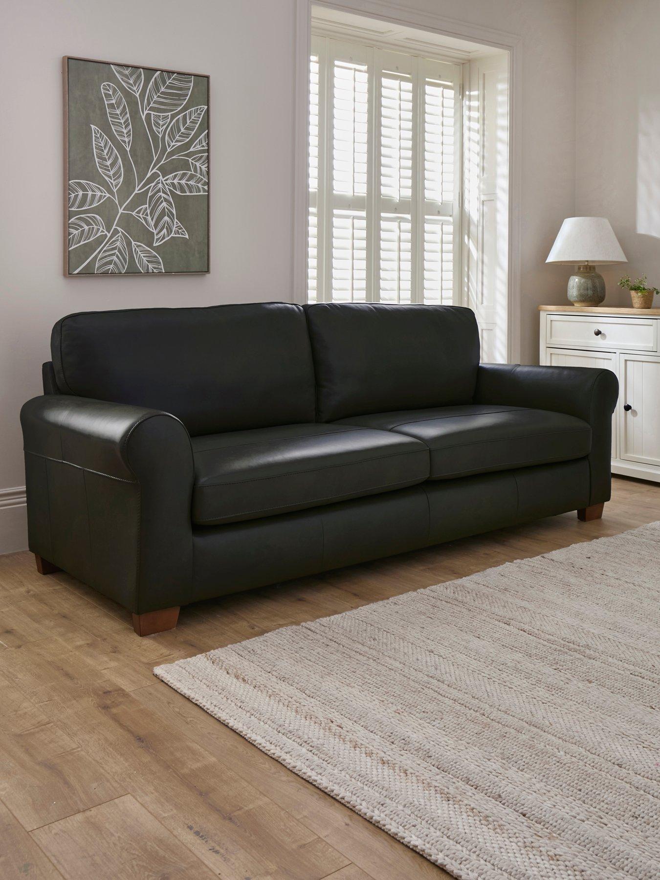 The Very Collection Bailey Italian Leather 4 Seater Sofa