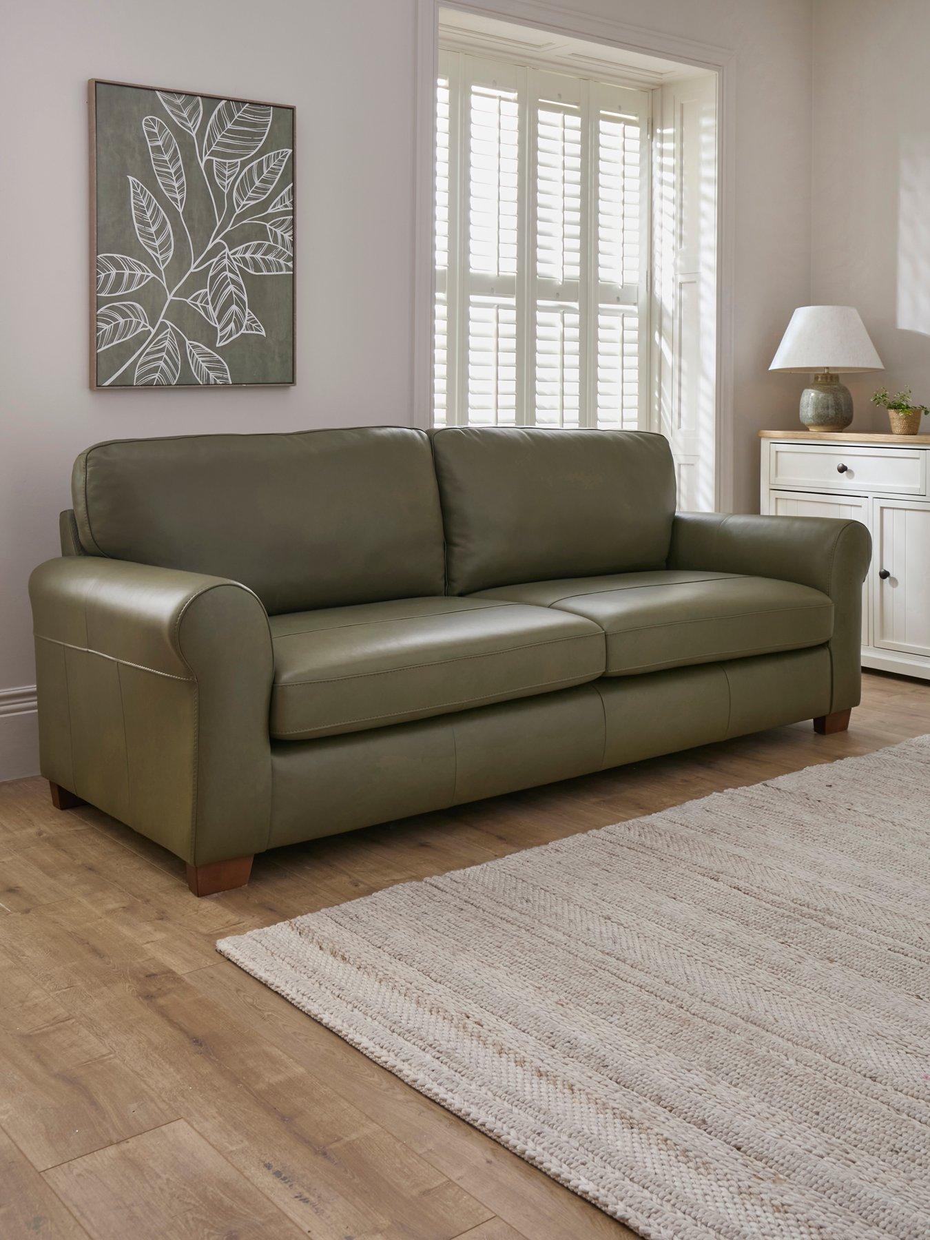 The Very Collection Bailey Italian Leather 4 Seater Sofa