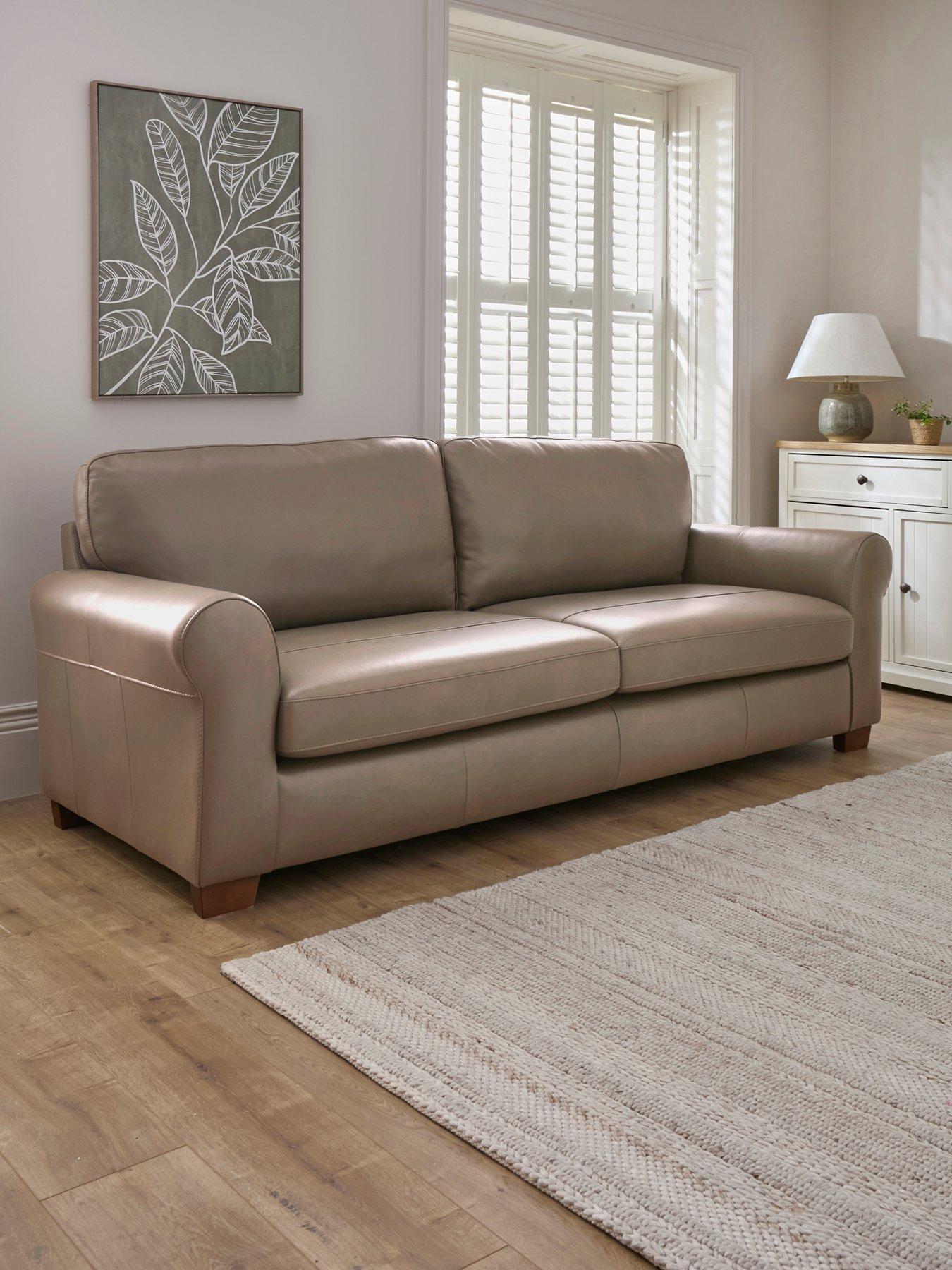 Image 1 of 6 of The Very Collection Bailey Italian Leather 4 Seater Sofa - FSC&reg; Certified