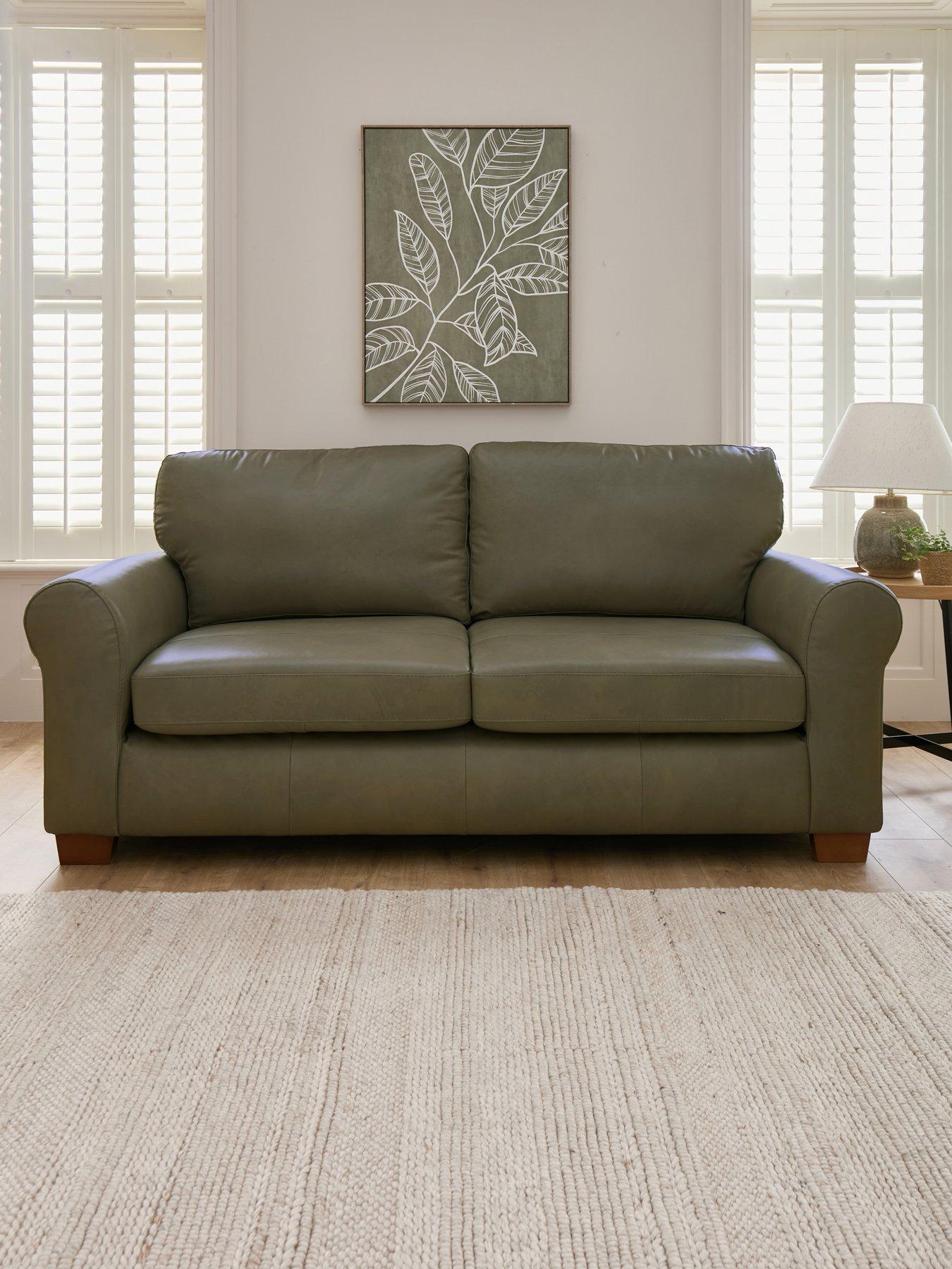 The Very Collection Bailey Italian Leather 3 Seater Sofa - FSC® Certified