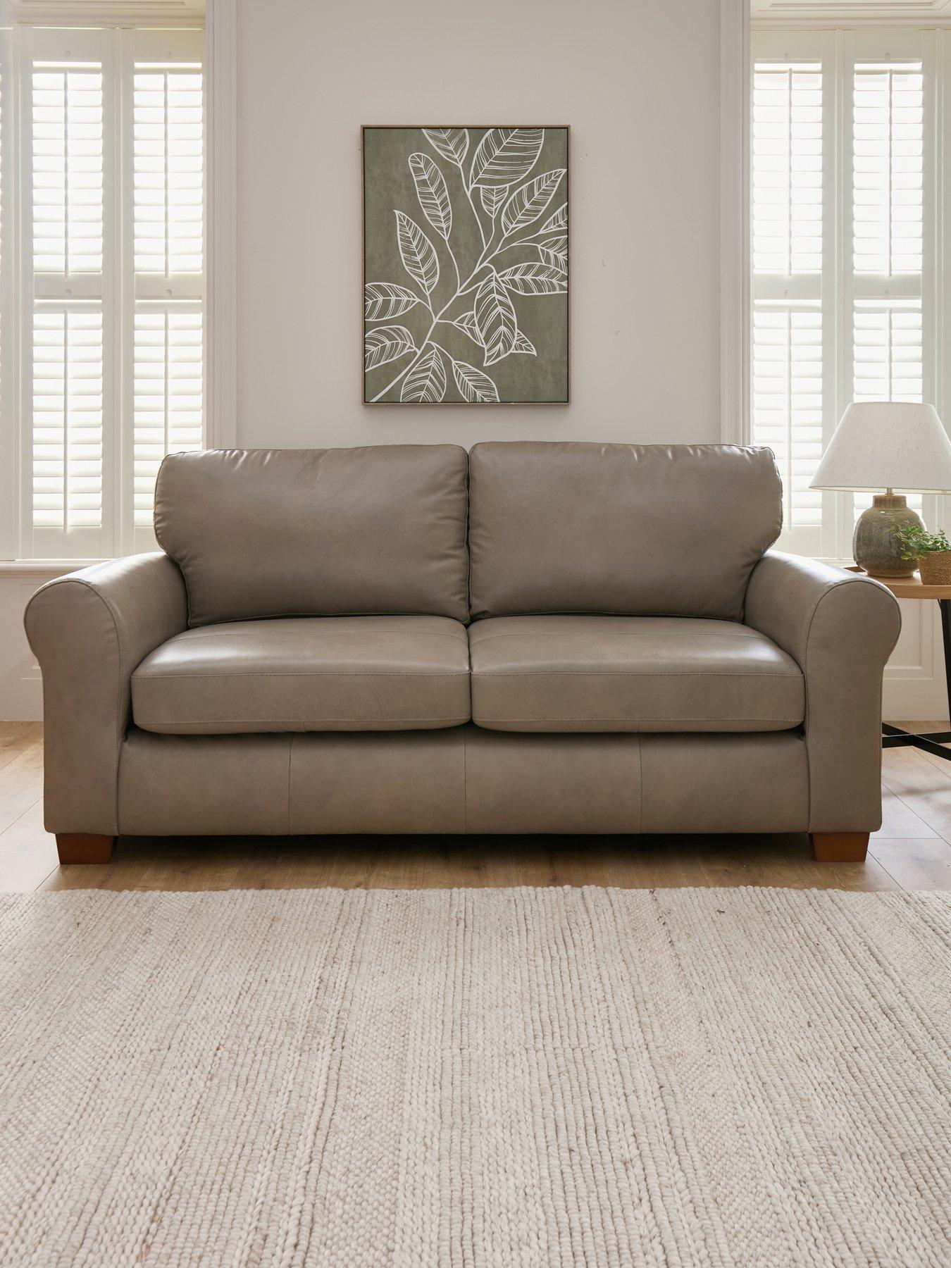 The Very Collection Bailey Italian Leather 3 Seater Sofa