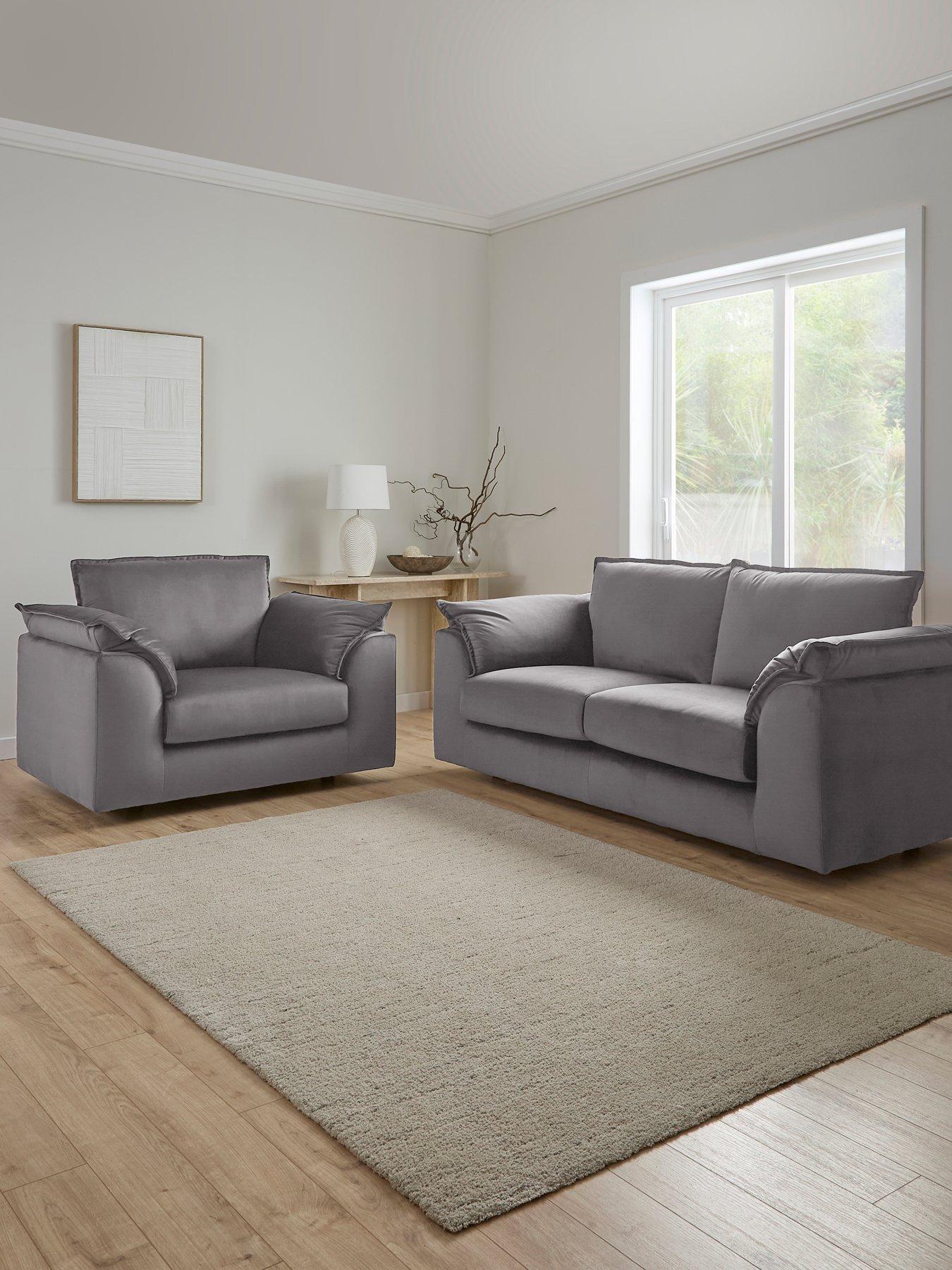 The Very Collection Pimlico 3 Seater Fabric Sofa + Snuggle Chair Set