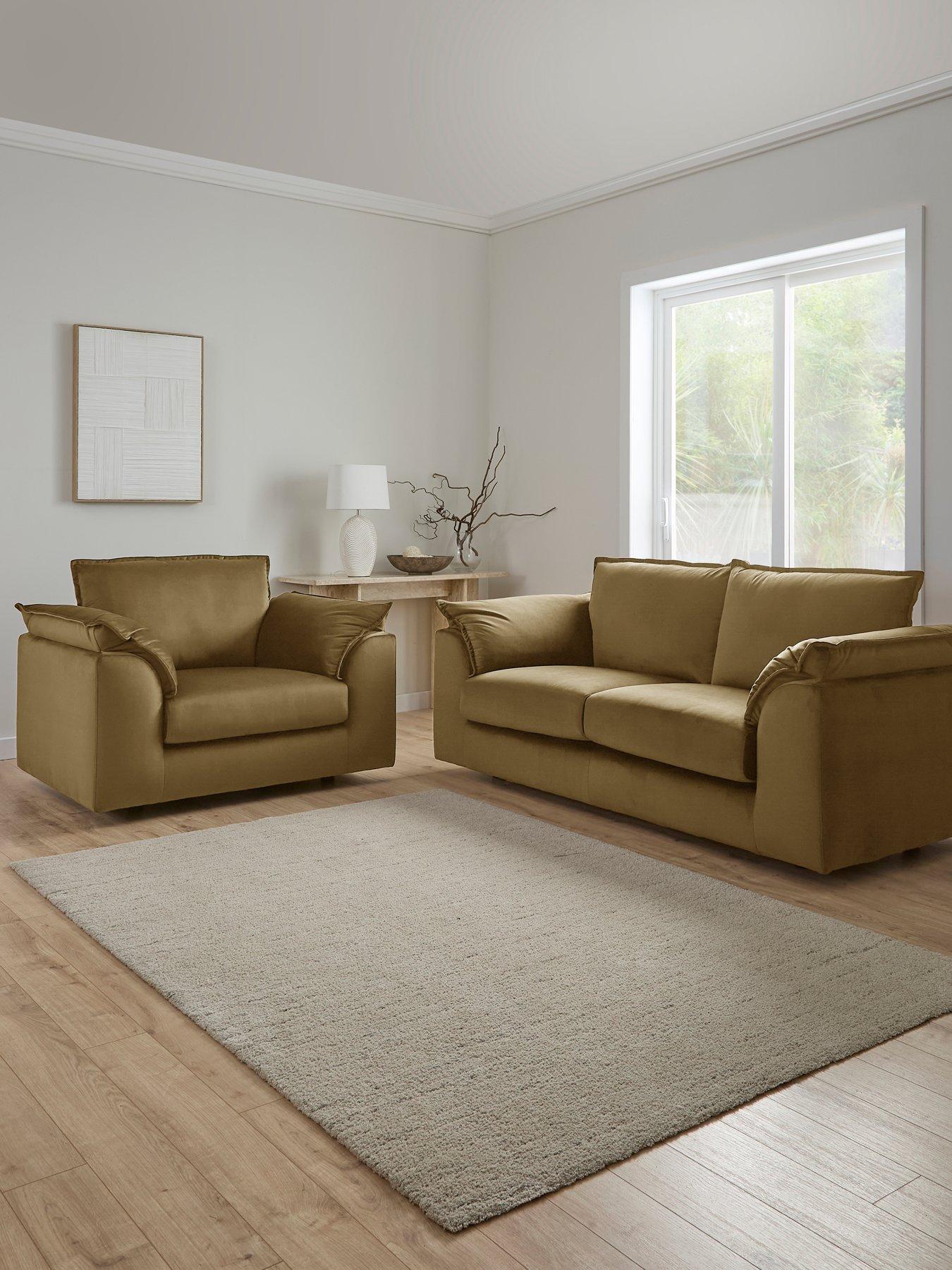 The Very Collection Pimlico 3 Seater Fabric Sofa + Snuggle Chair Set - FSC® Certified
