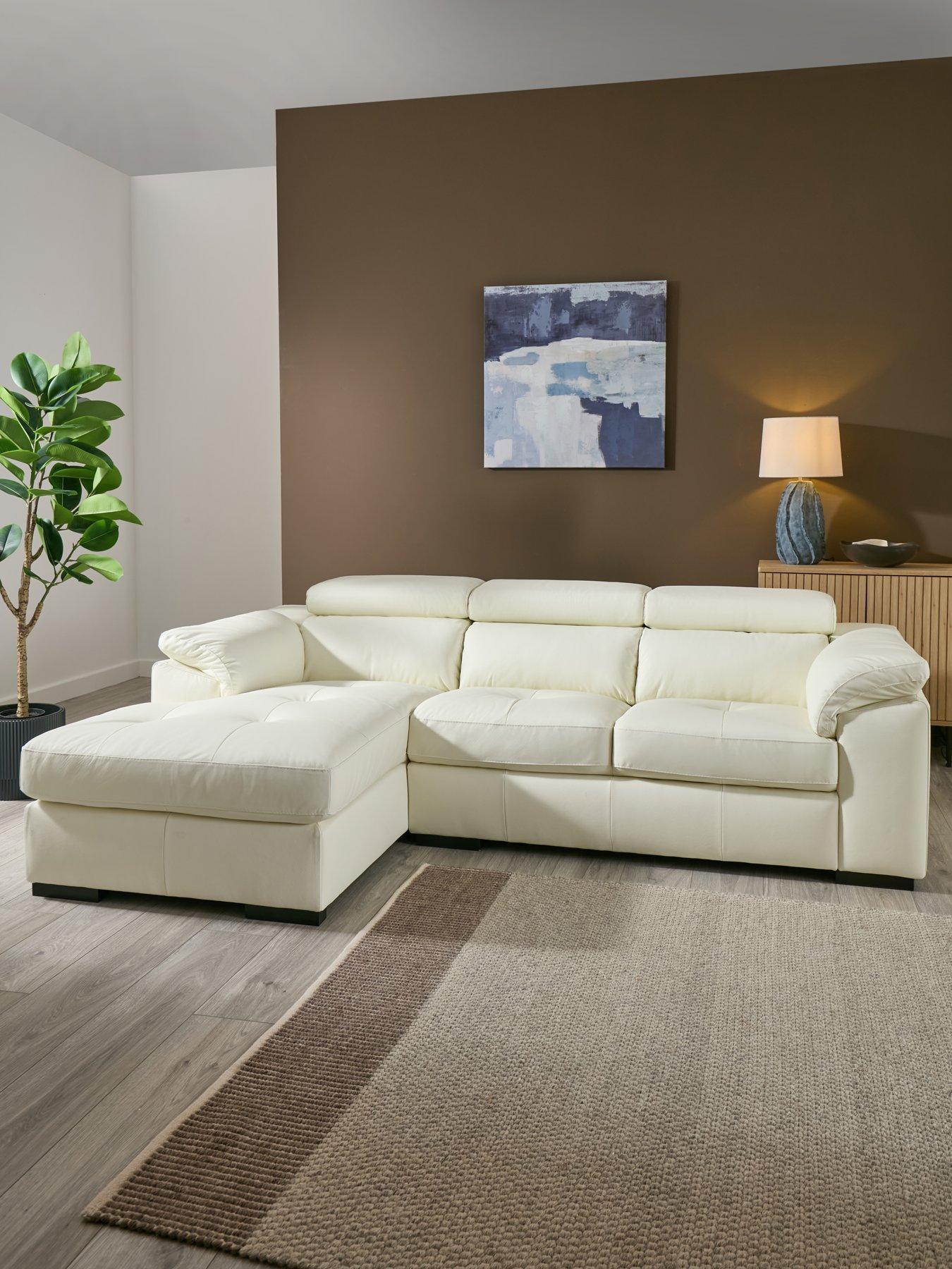 The Very Collection Brady Italian Leather Left Hand 2 Seater Chaise