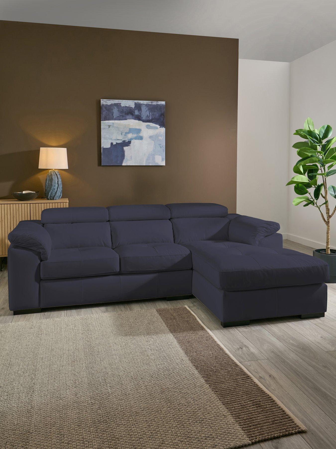 The Very Collection Brady Italian Leather Right Hand 2 Seater Chaise - FSC® Certified