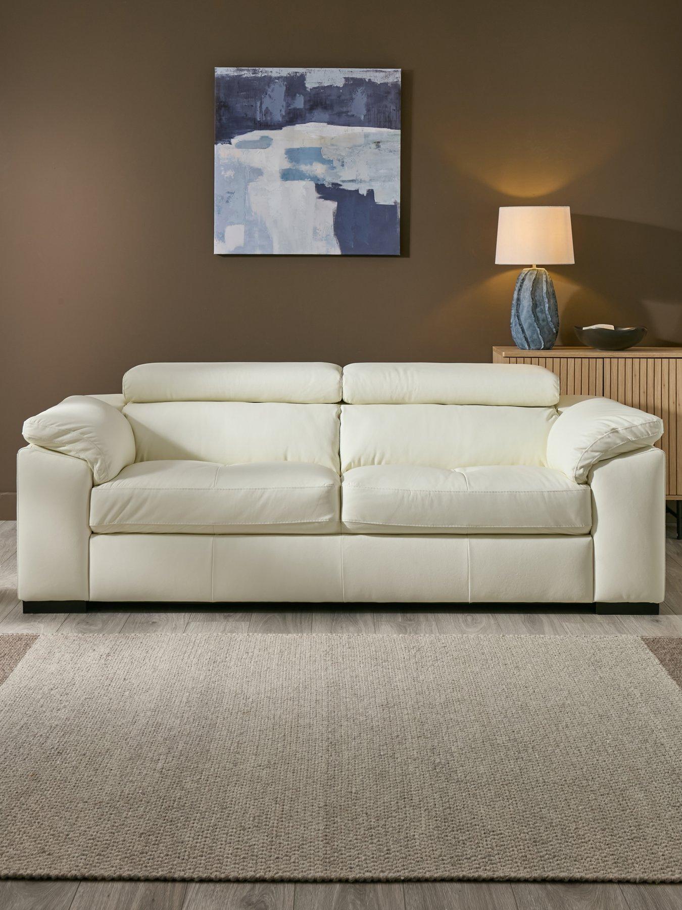 The Very Collection Brady Italian Leather 3 Seater Sofa - FSC® Certified