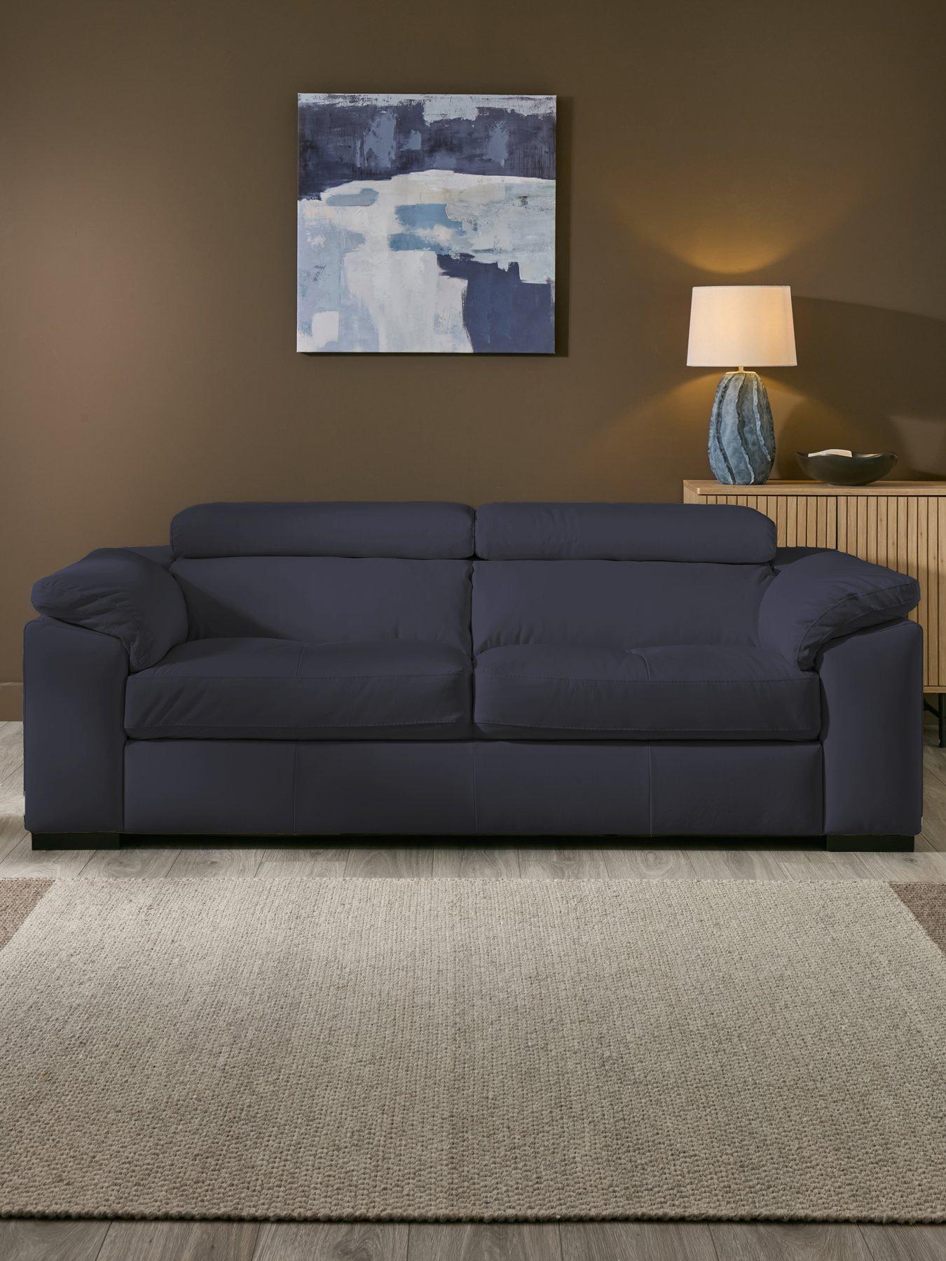 The Very Collection Brady Italian Leather 3 Seater Sofa - FSC® Certified