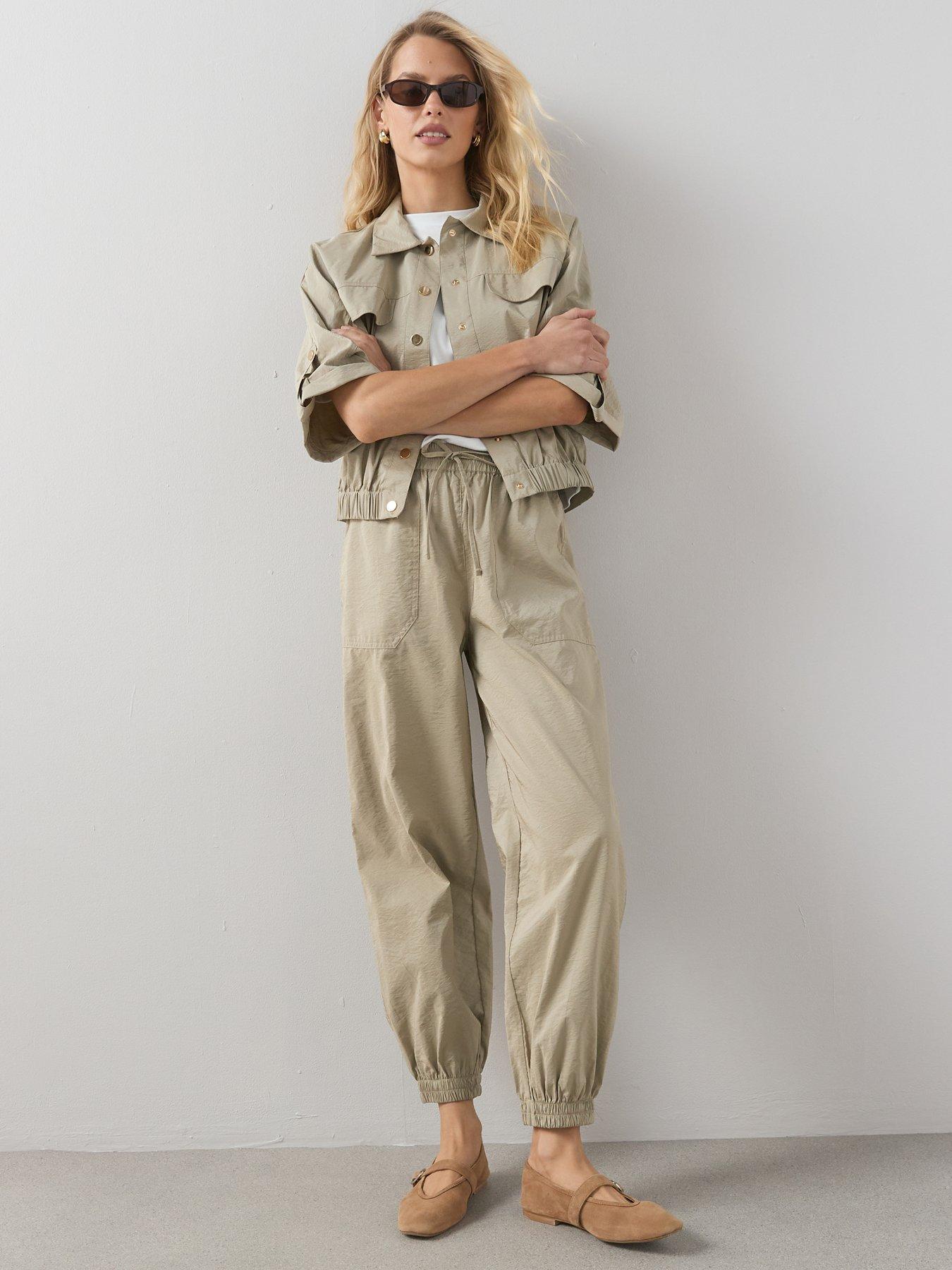 The Very Collection Cuffed Utility Co-Ord Trousers - Green