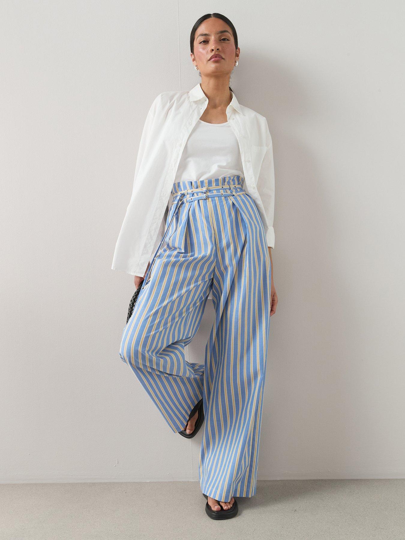 The Very Collection Buckle Belted Pinstripe Trouser