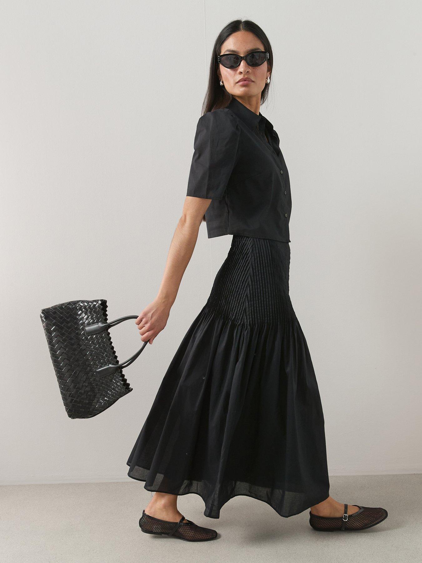 The Very Collection Pintuck Poplin Maxi Skirt