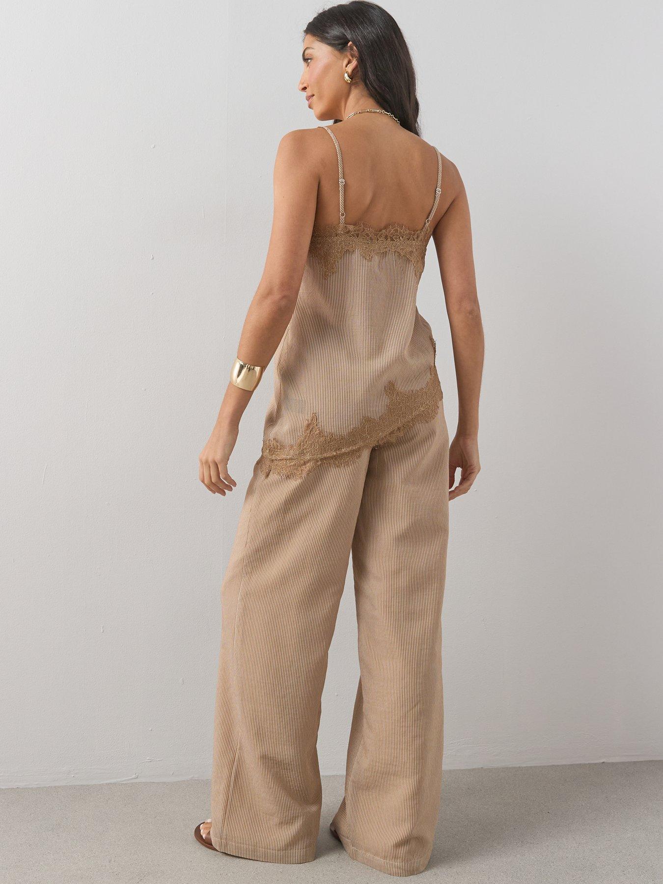 Image 2 of 6 of The Very Collection Lace Cami Top - Brown