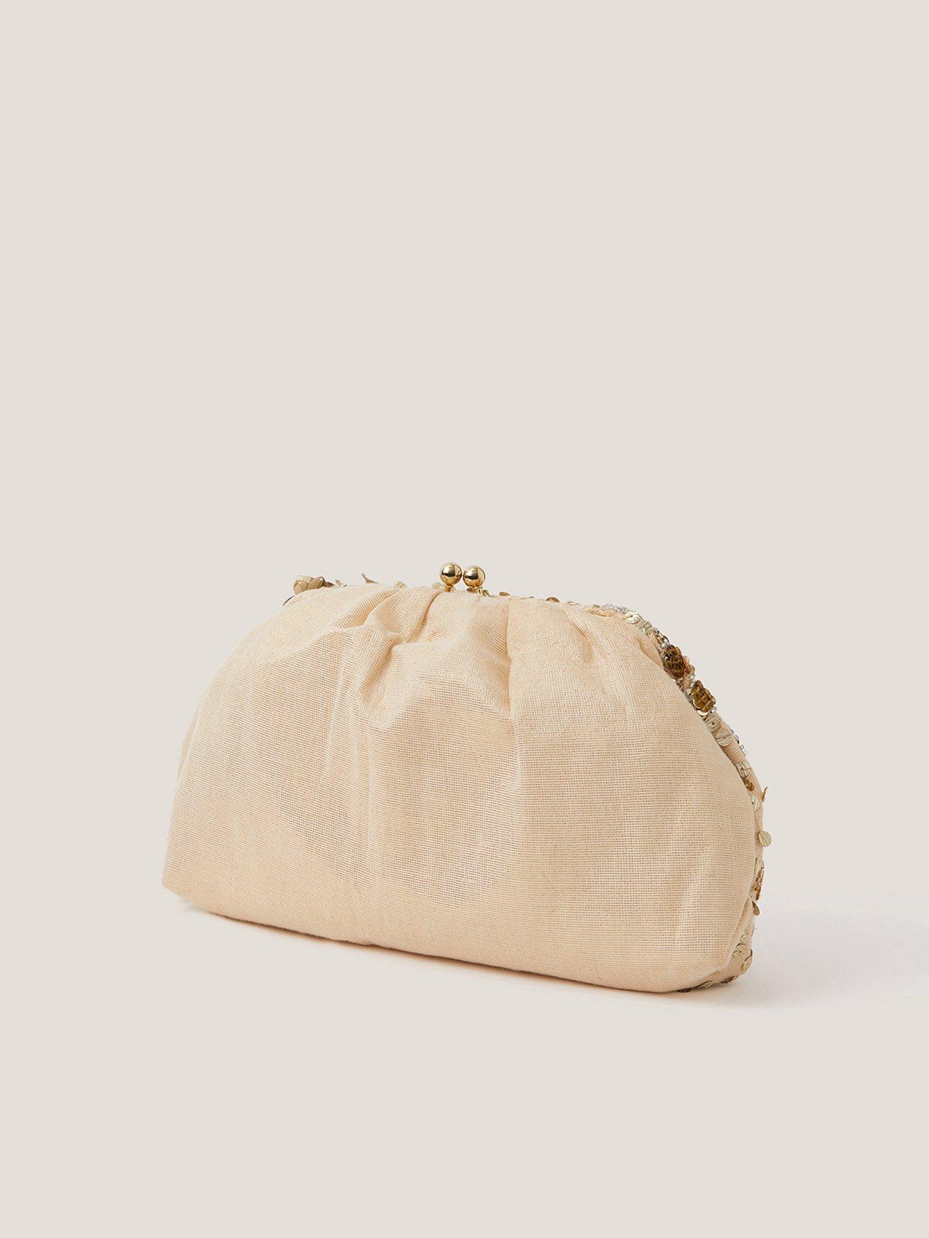  image of monsoon-bloom-floral-embellished-clutch-bag-gold