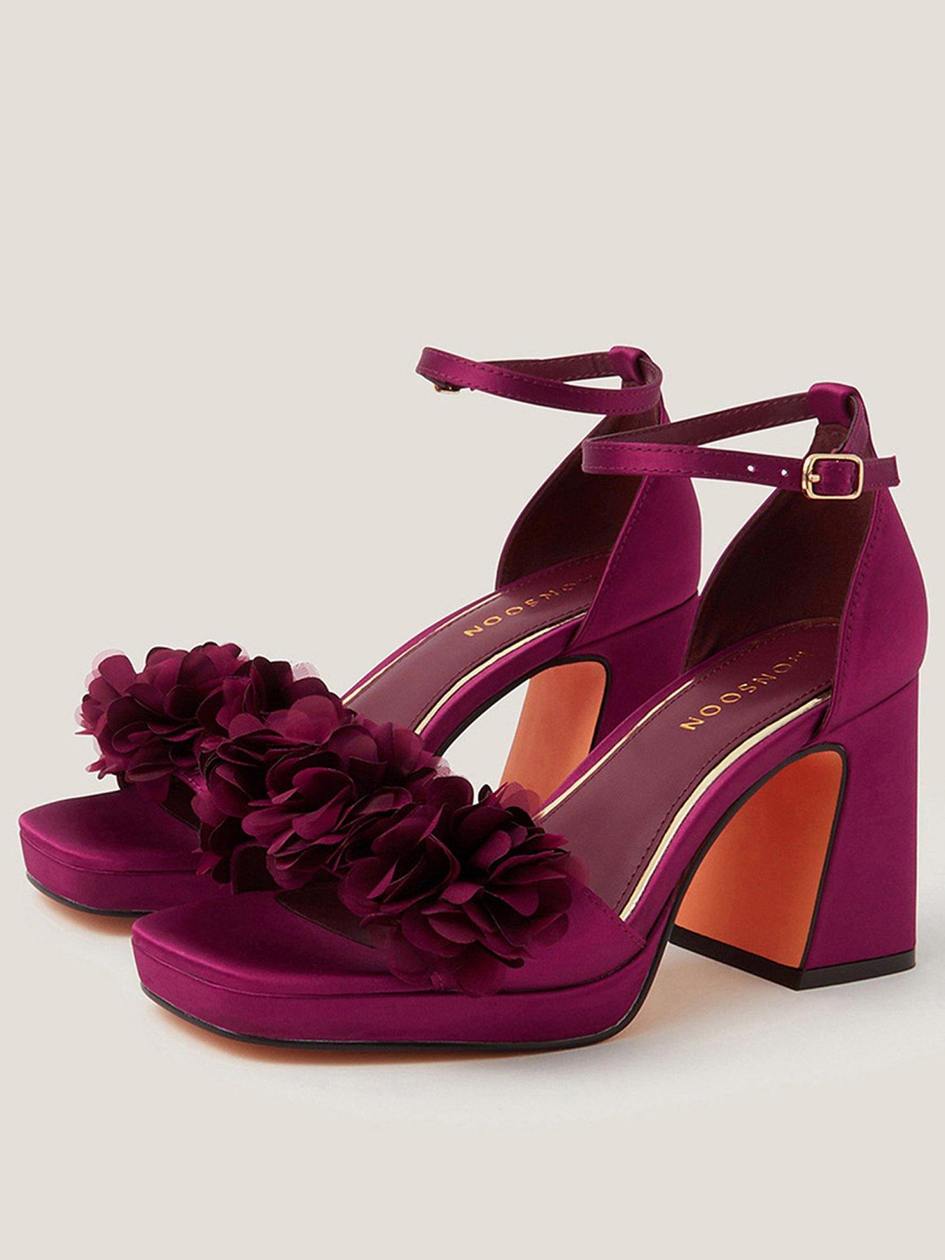 Monsoon Mindy Floral Platform Sandals - Purple