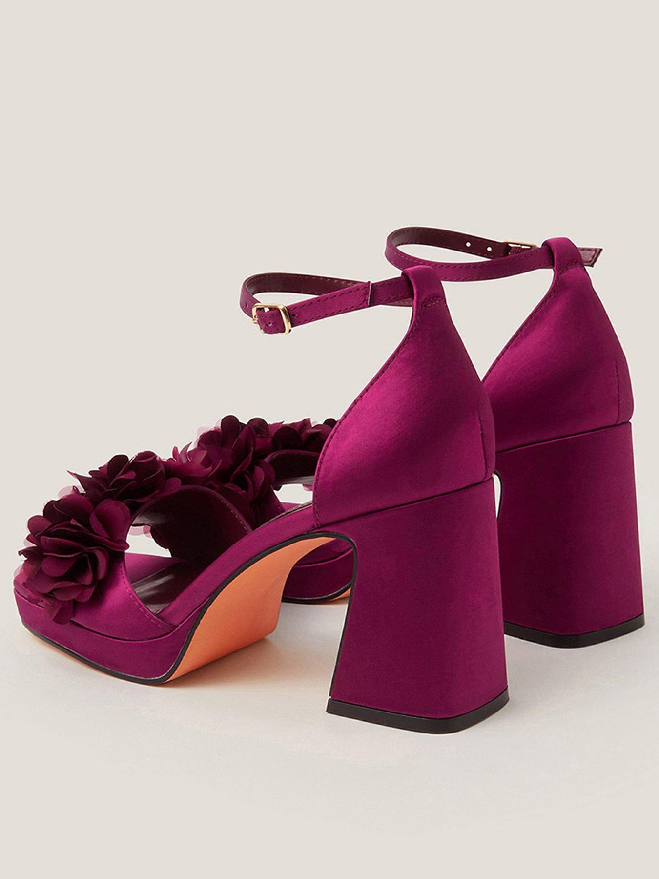 Image 3 of 3 of Monsoon Mindy Floral Platform Sandals - Purple