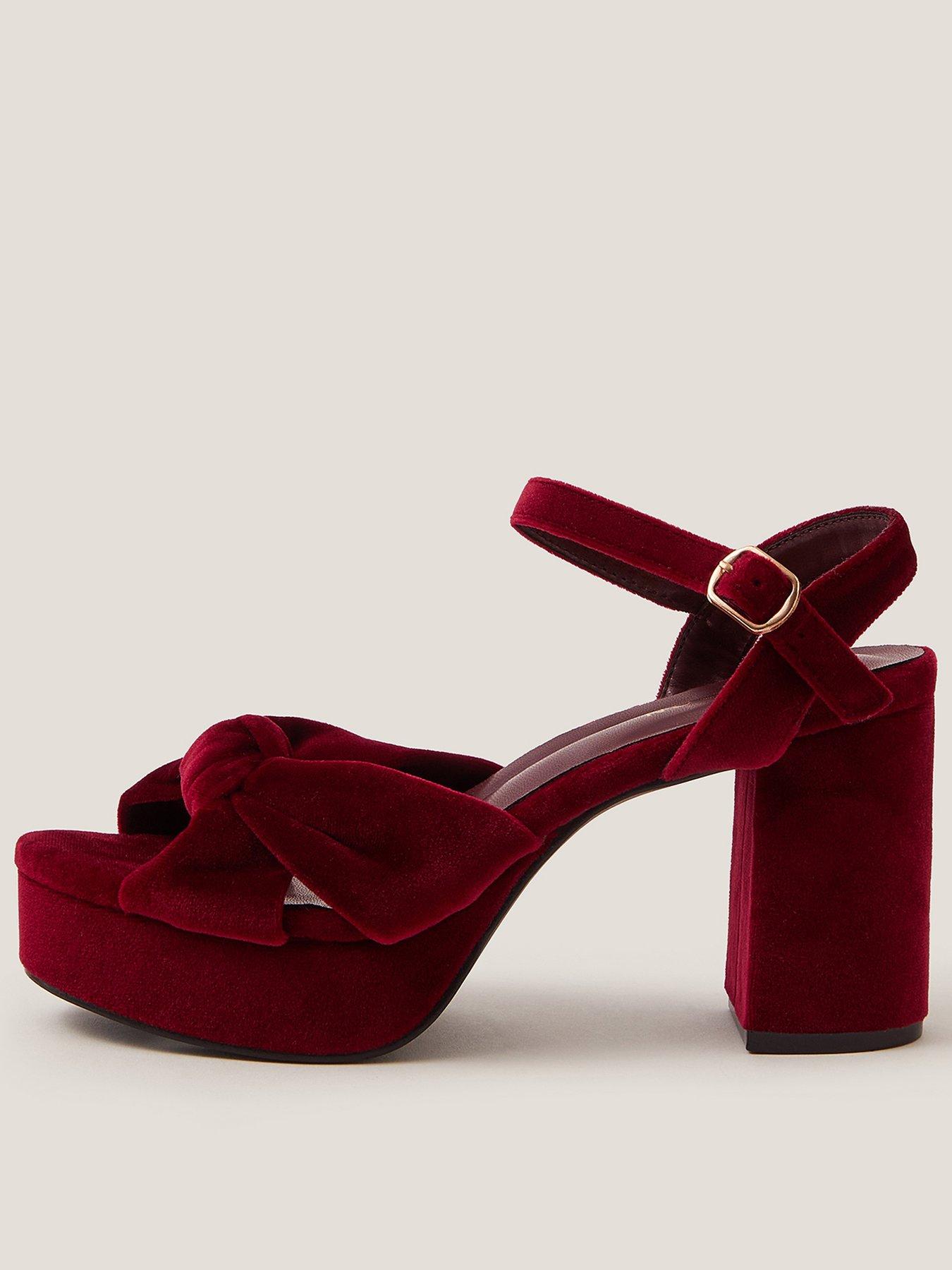 Image 1 of 3 of Monsoon Nola Velvet Platform - Red