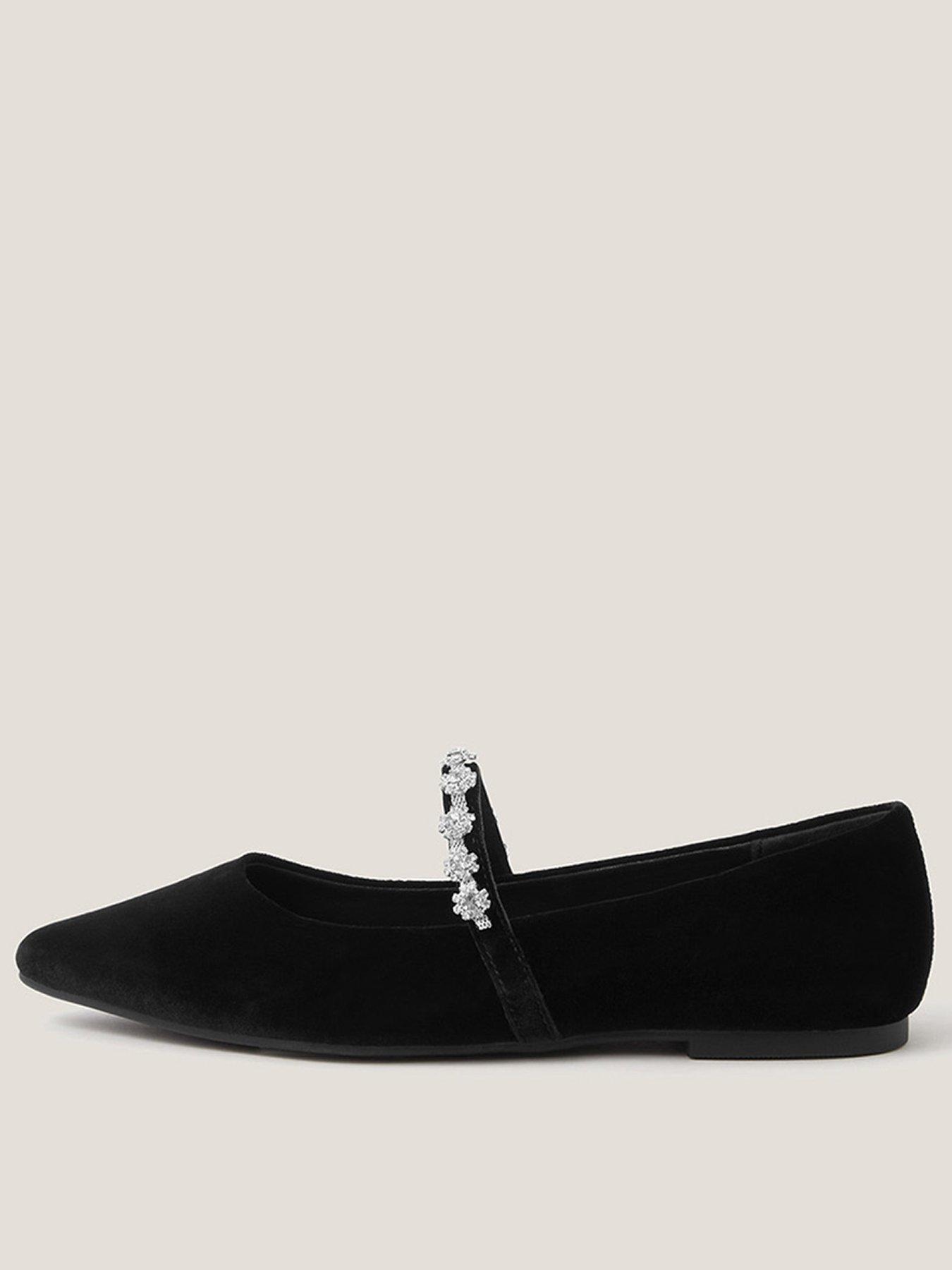 Image 1 of 3 of Monsoon Elia Velvet Pumps - Black