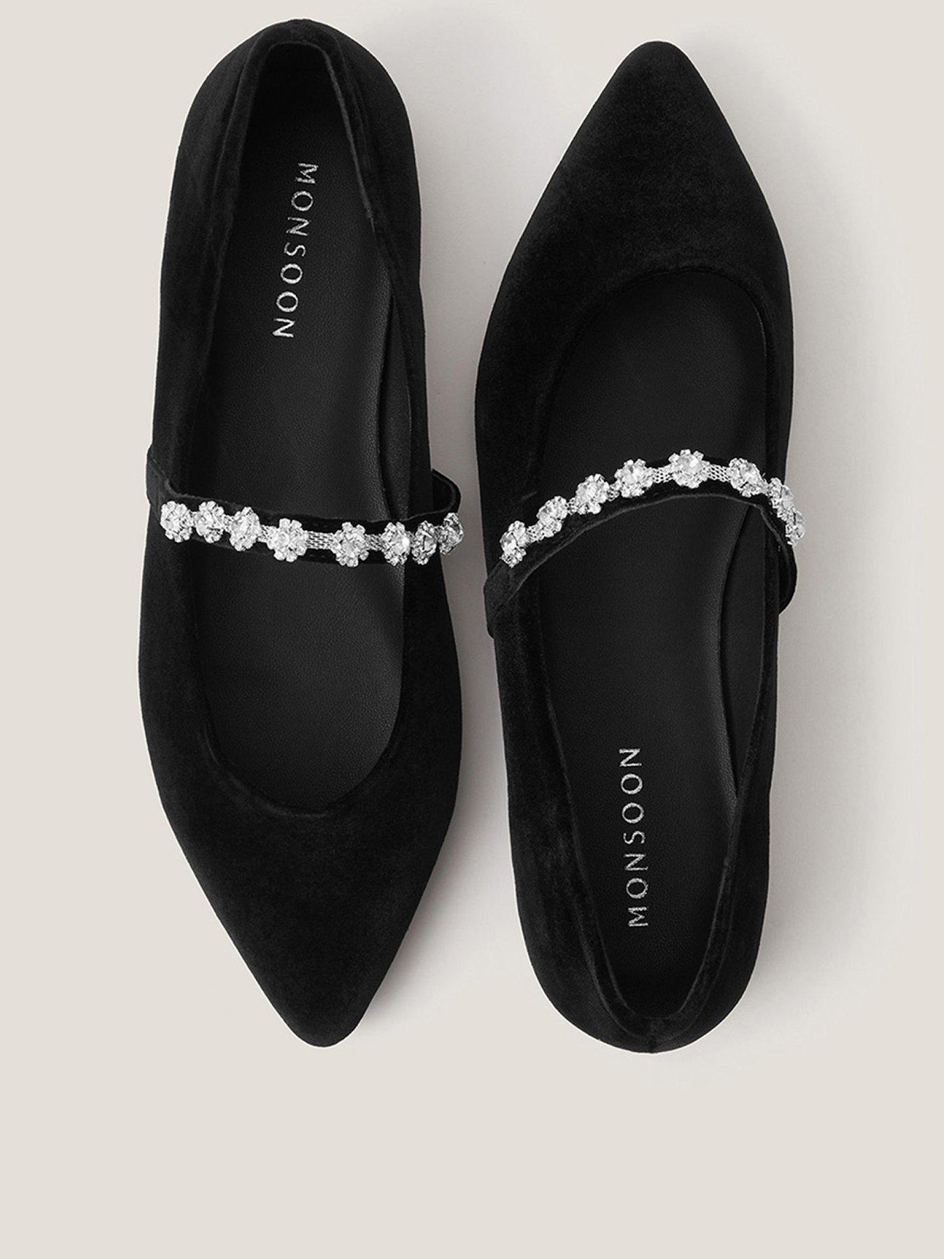 Image 3 of 3 of Monsoon Elia Velvet Pumps - Black