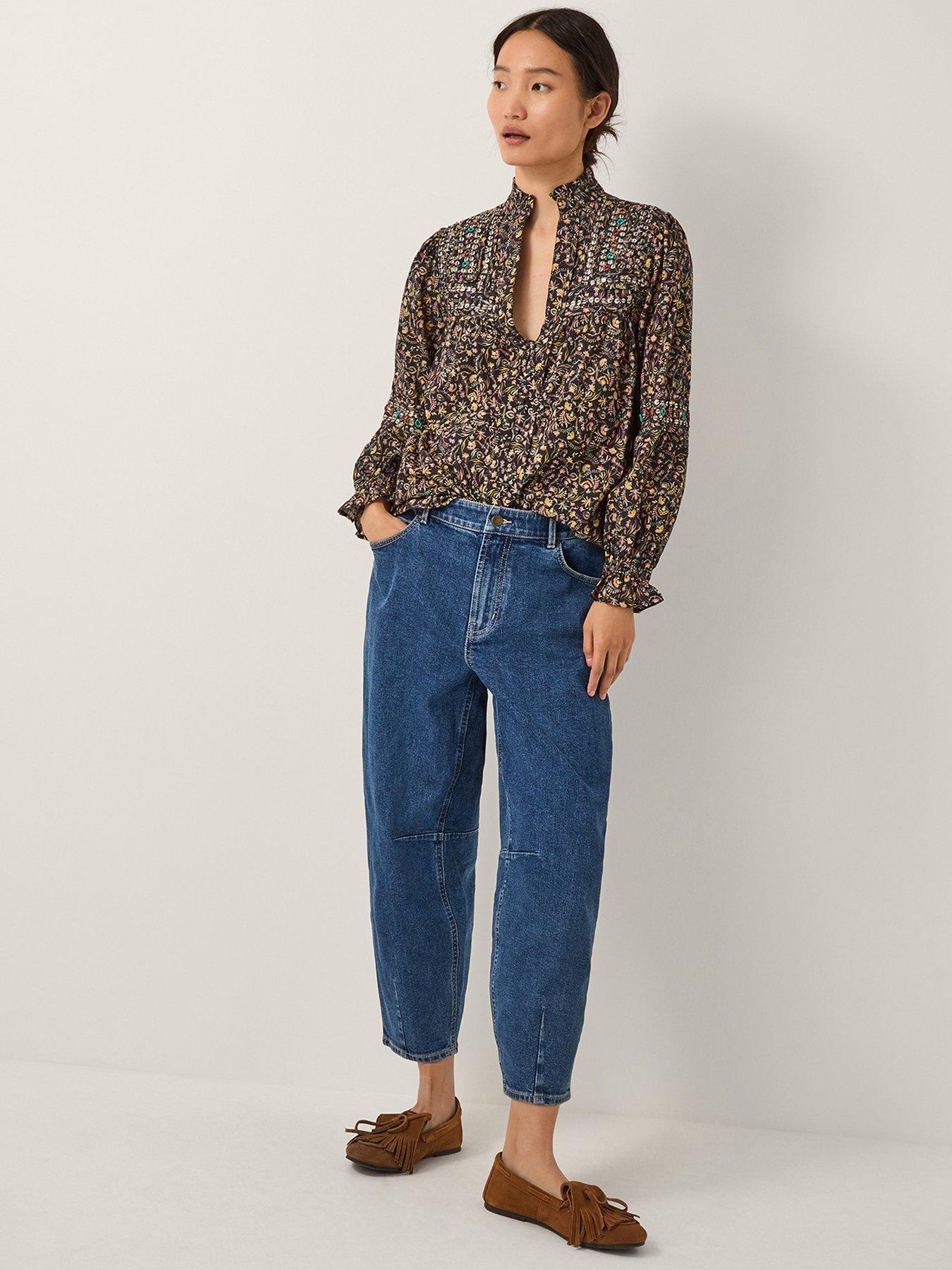  image of monsoon-harriet-embellished-floral-blouse-black
