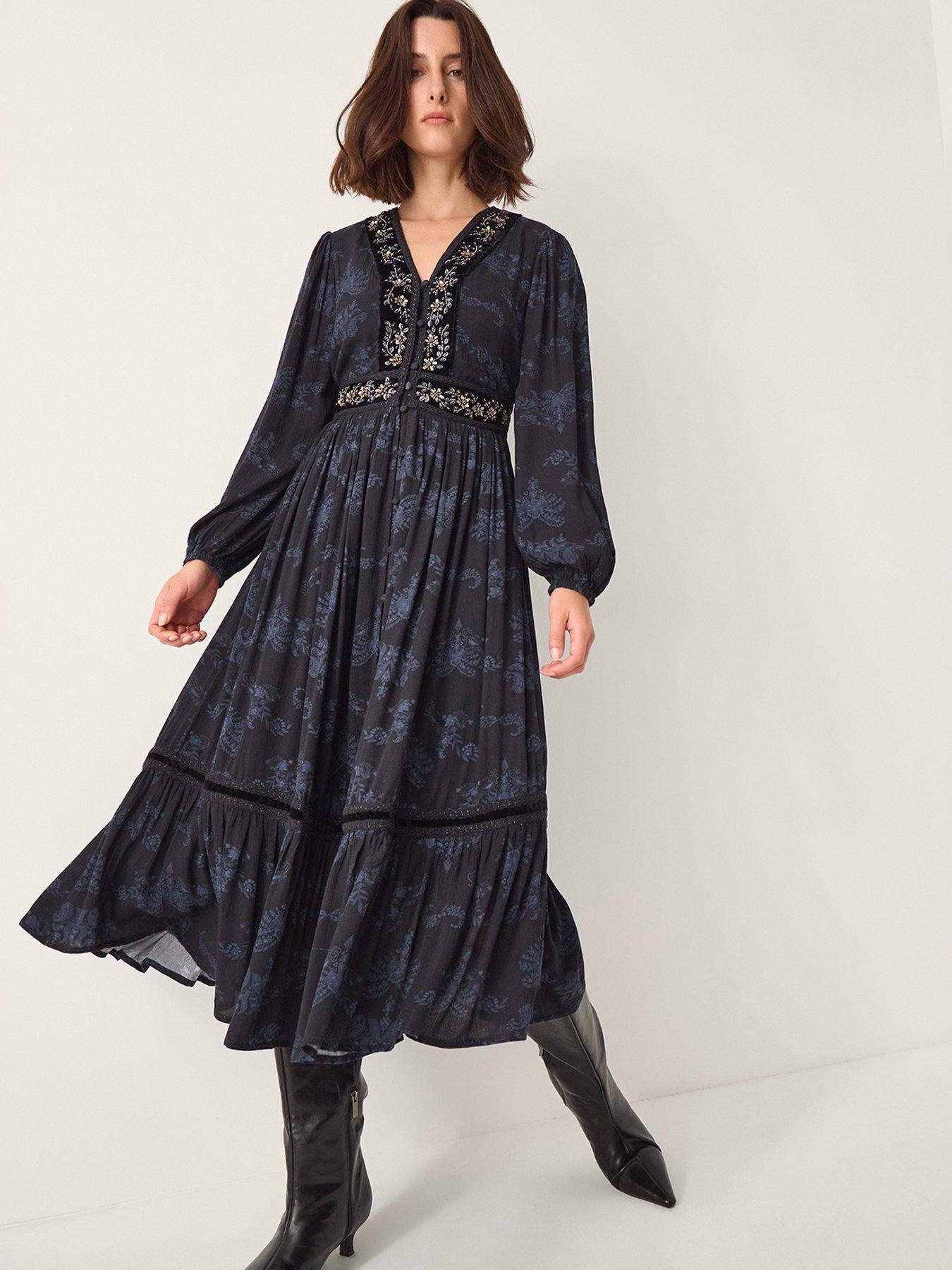 Monsoon Kelly Print Dress - Blue