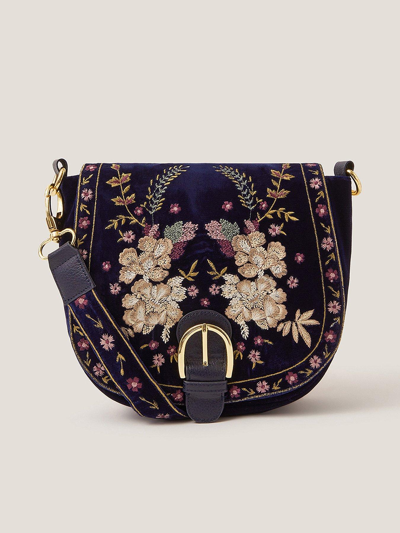  image of monsoon-fallon-floral-embroidered-satchel-crossbody-bag-blue