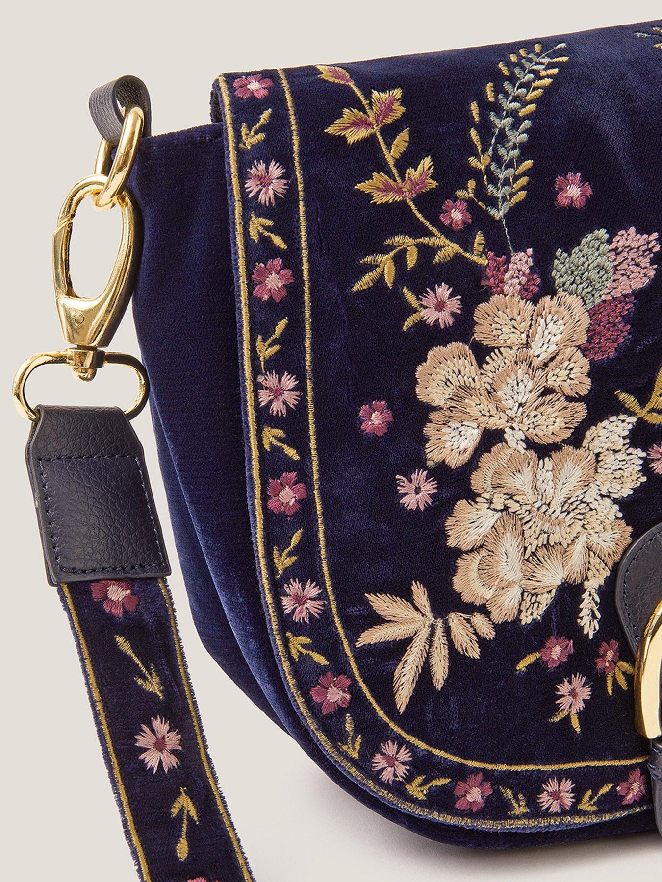  image of monsoon-fallon-floral-embroidered-satchel-crossbody-bag-blue