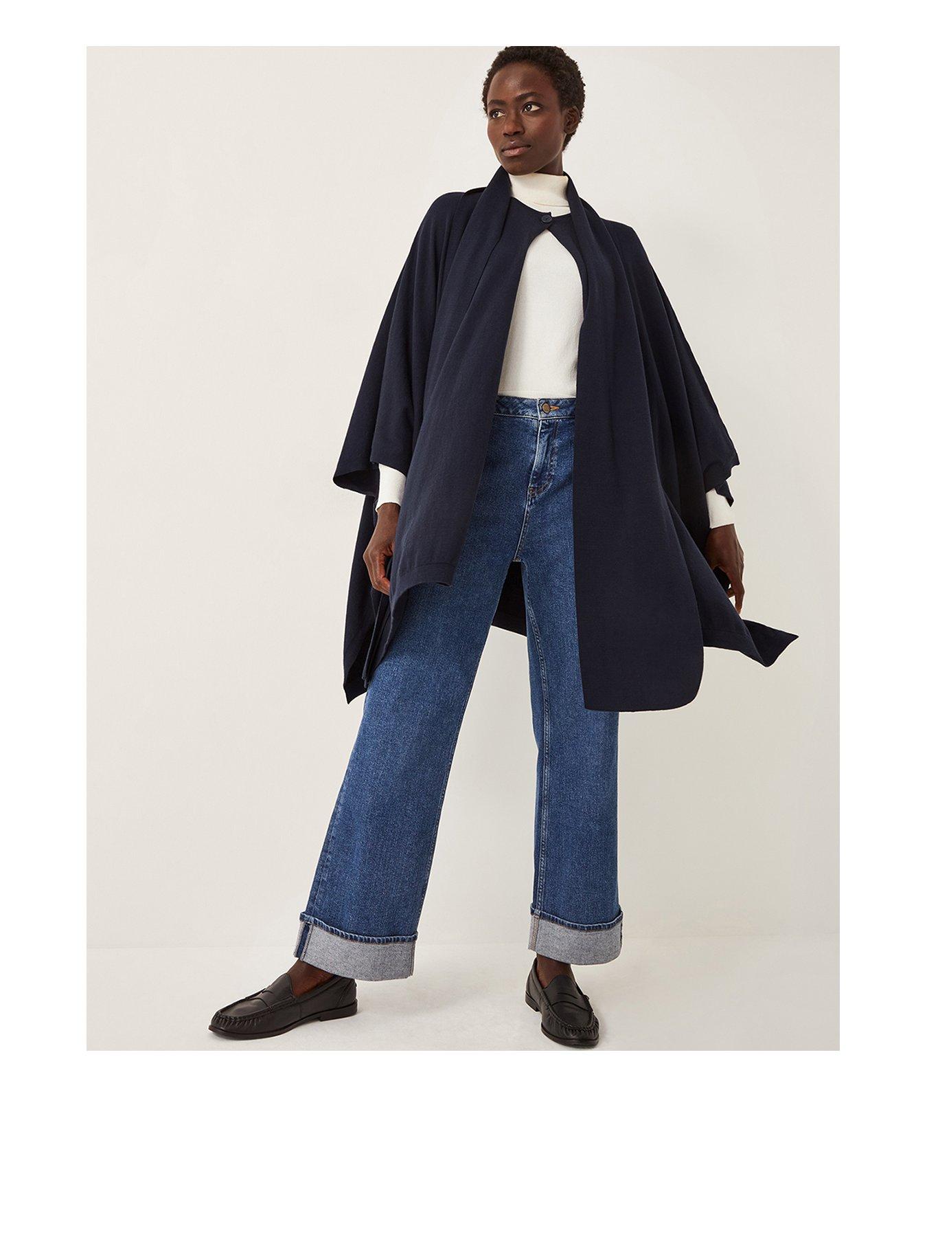 Monsoon Sara Scarf Poncho - Blue