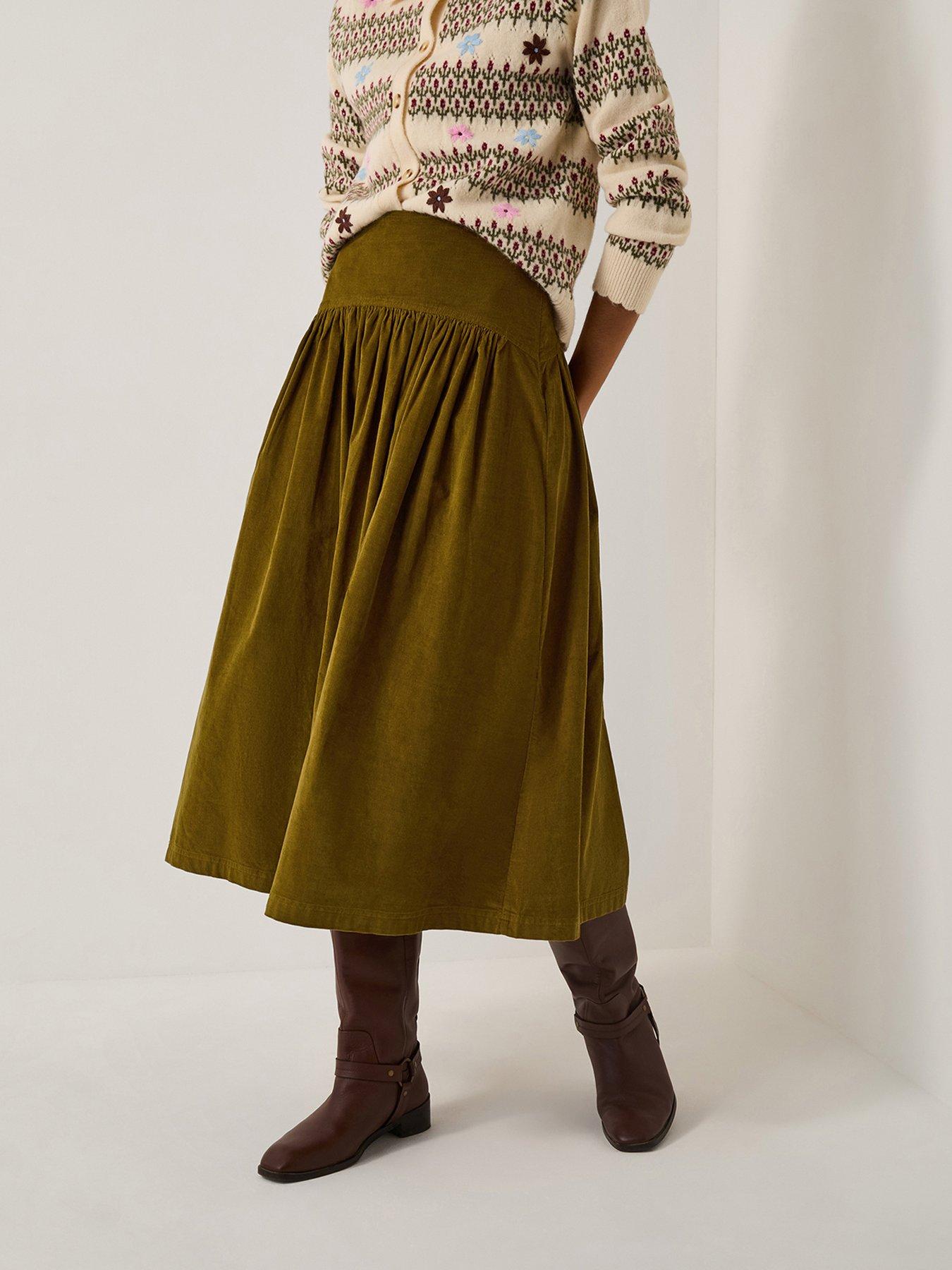 Monsoon Macy Suedette A-line Midi Skirt