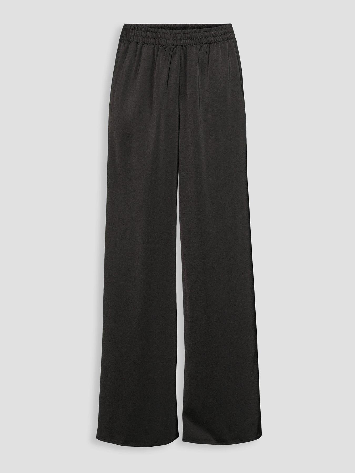 Image 7 of 7 of The Very Collection Matte Satin Elasticated Wide Leg Trousers Co-Ord - Black