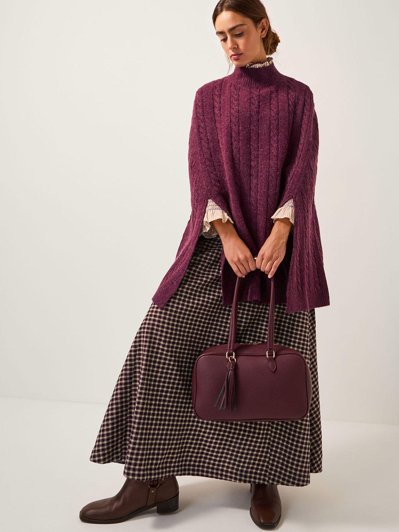  image of monsoon-carrie-cable-poncho-red