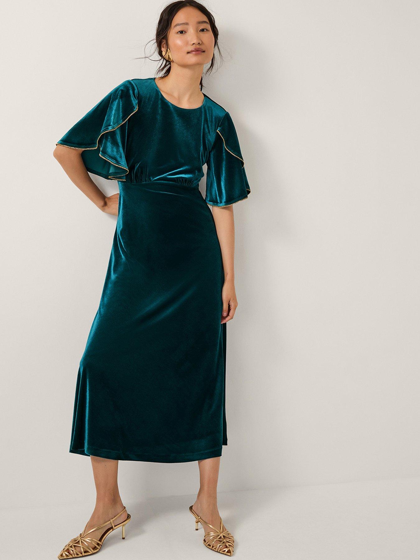 Monsoon Cecelia Velvet Cape Midi Dress