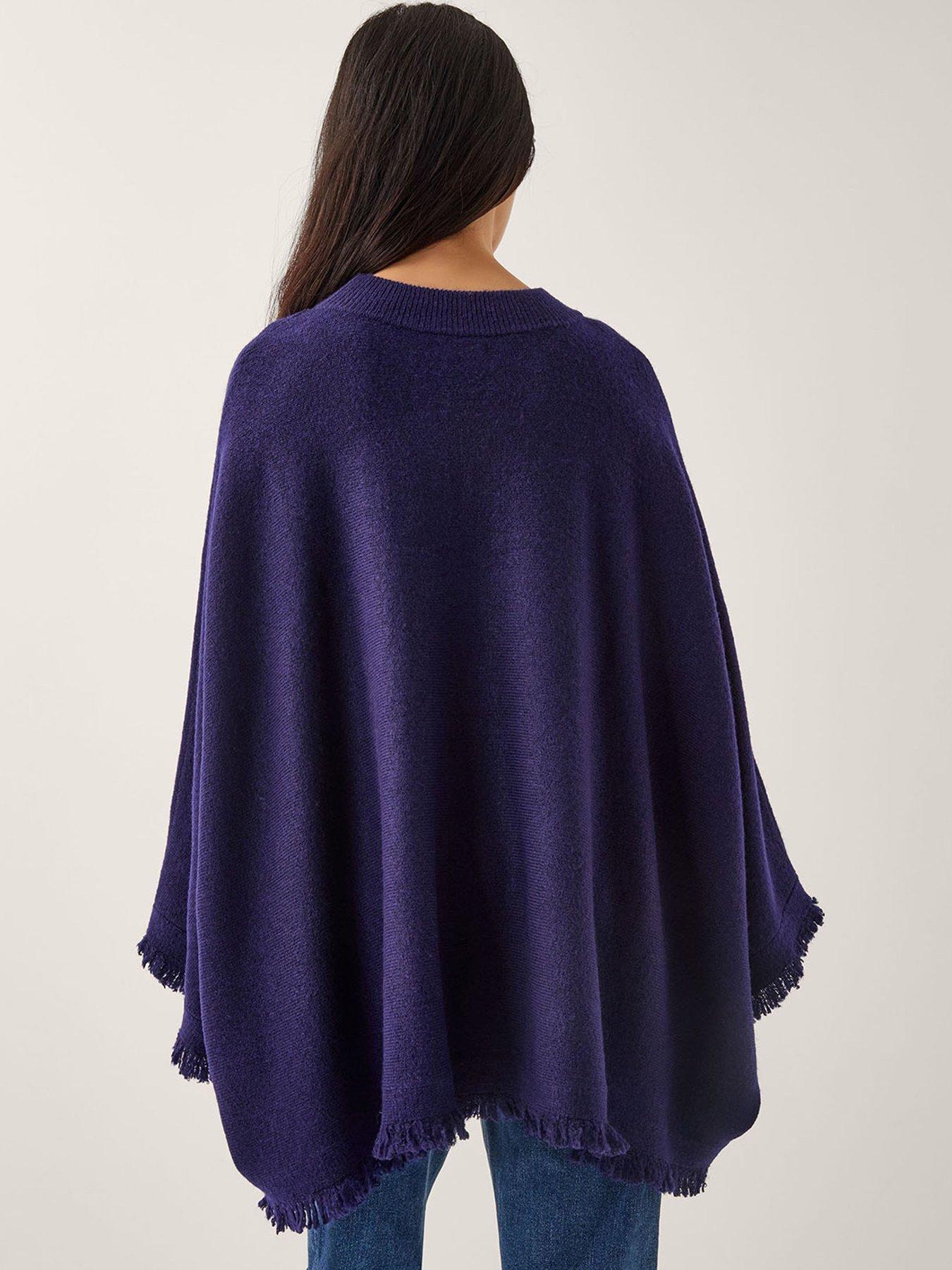  image of monsoon-fay-fringe-poncho-blue