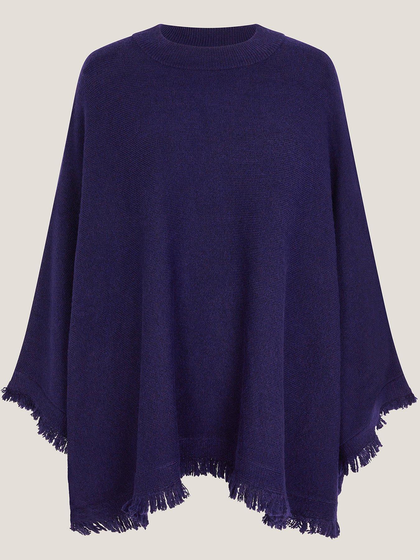  image of monsoon-fay-fringe-poncho-blue