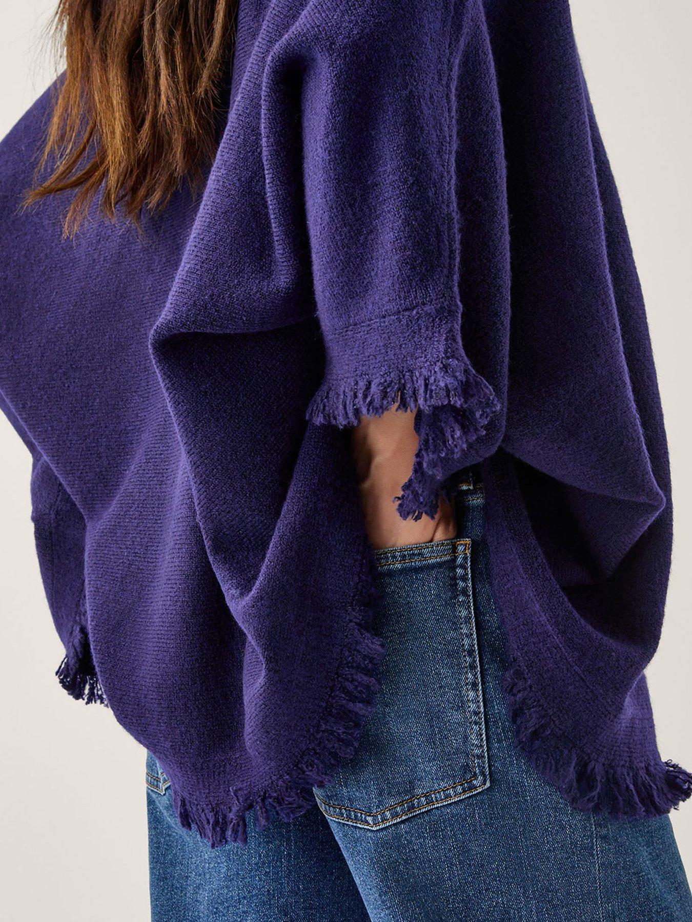  image of monsoon-fay-fringe-poncho-blue