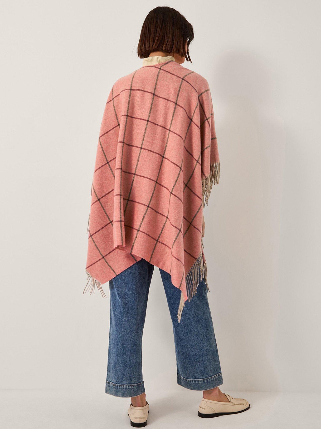  image of monsoon-ambi-blanket-check-shawl-pink