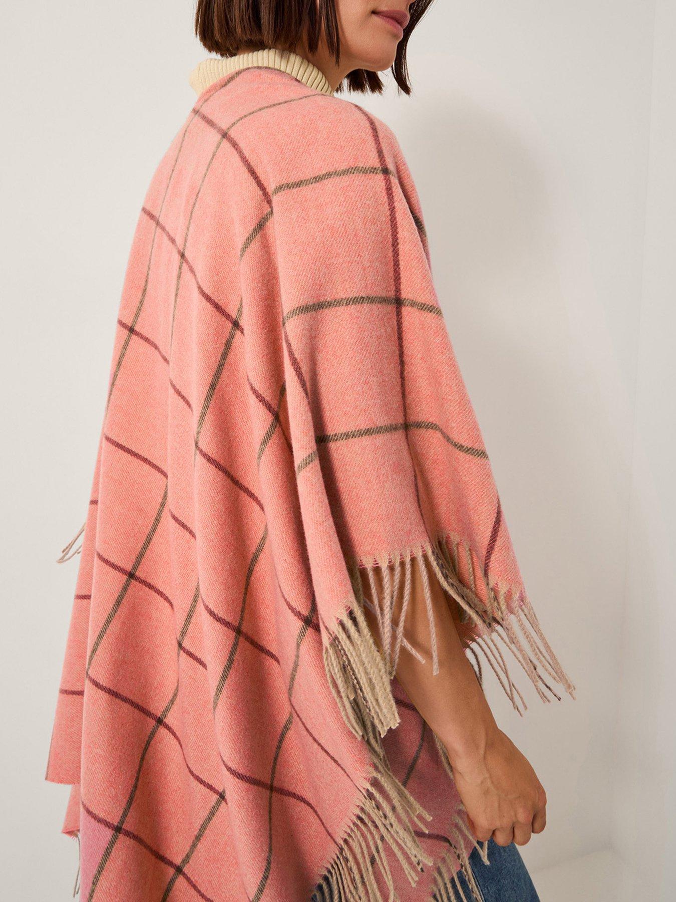  image of monsoon-ambi-blanket-check-shawl-pink