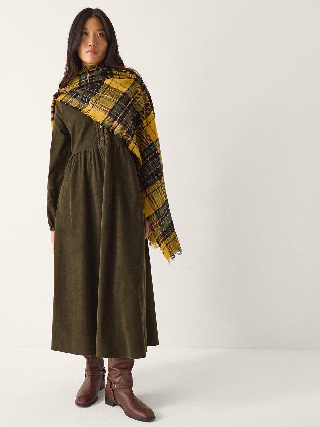 Monsoon Zola Cord Dress - Green | Littlewoods