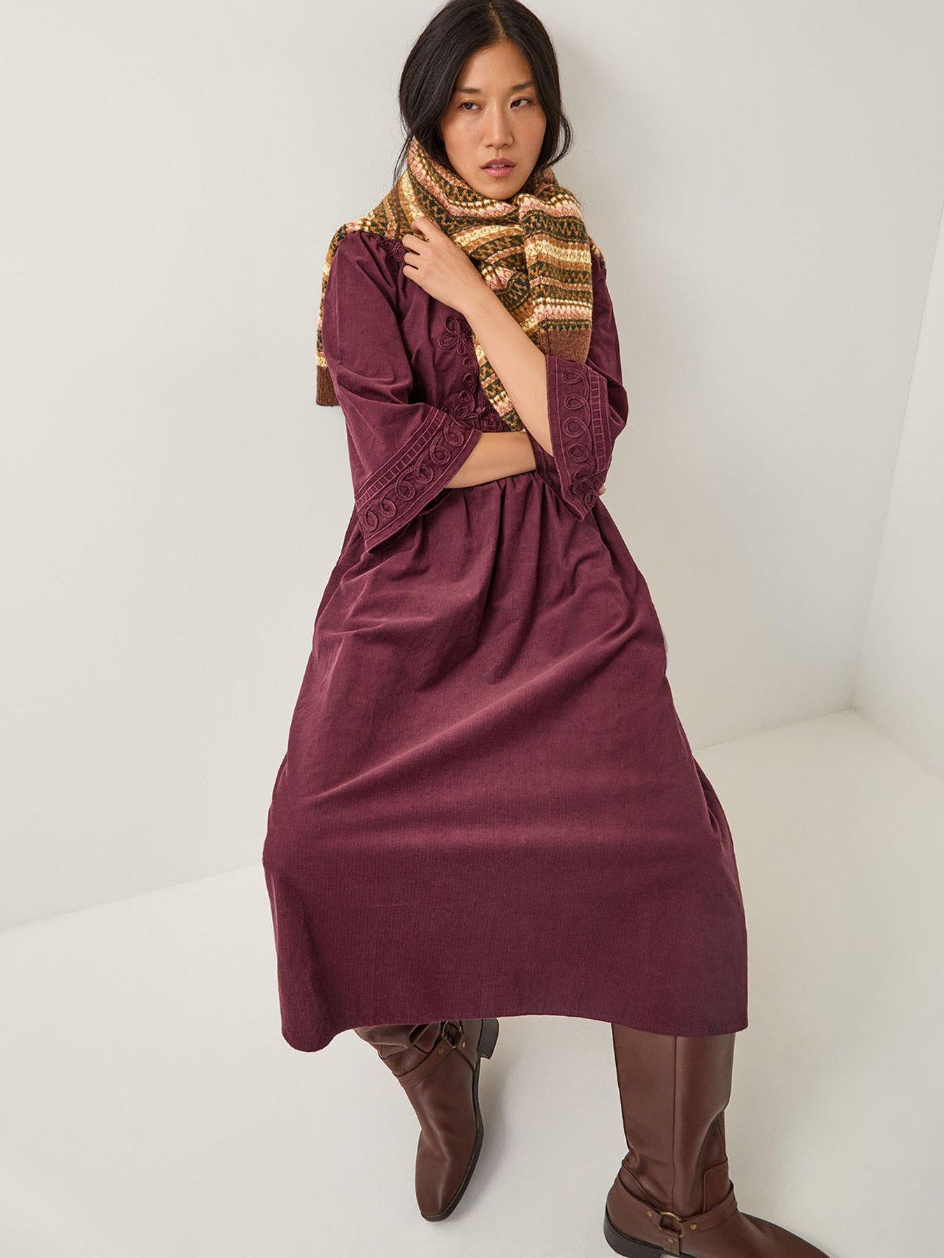 Monsoon Jimena Cord Dress - Red