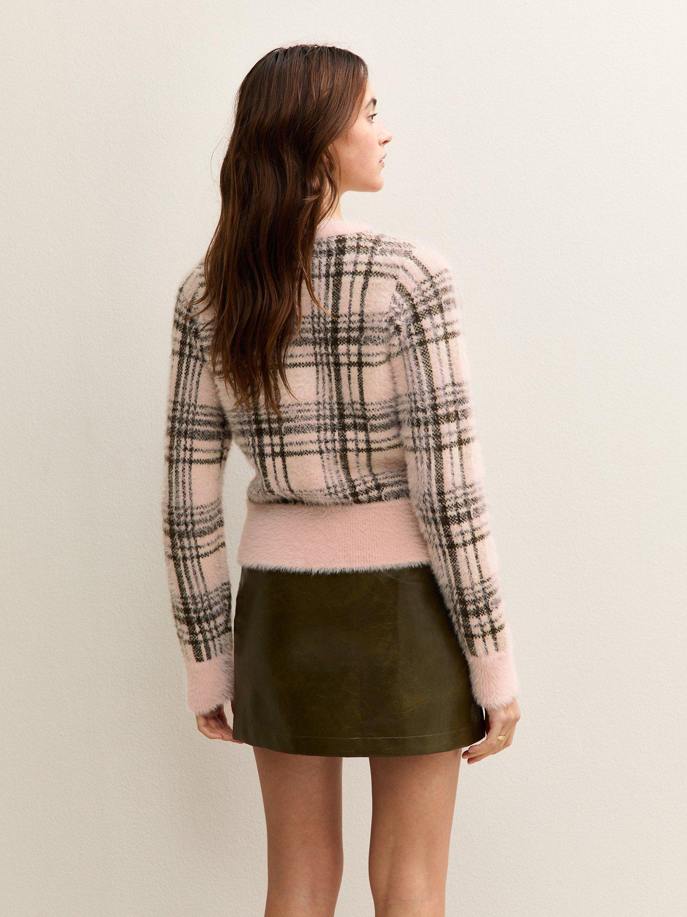 stillFront image of new-look-fluffy-check-jumper-pink