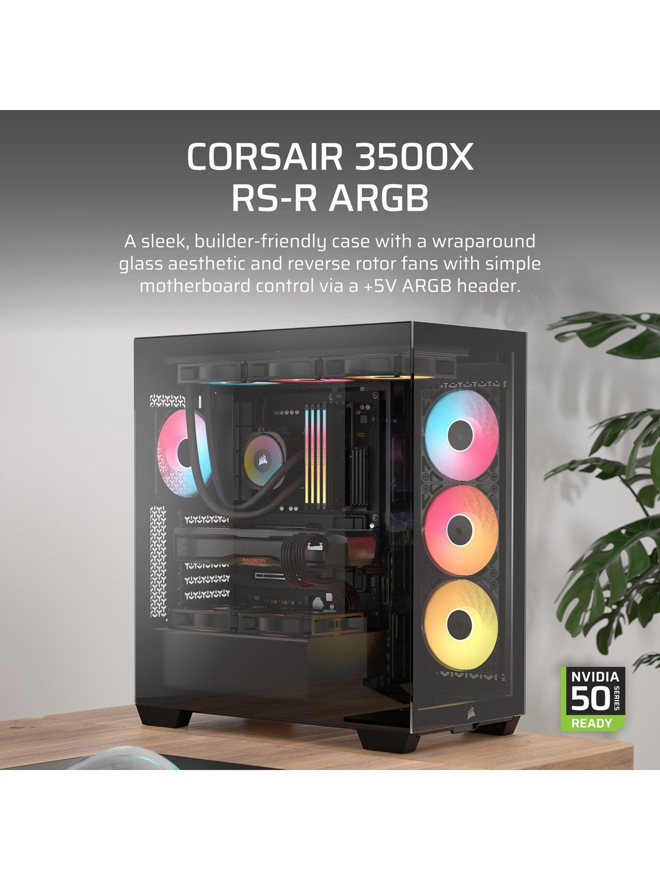  image of corsair-3500x-rsr-argb-tempered-glass-mid-tower-black