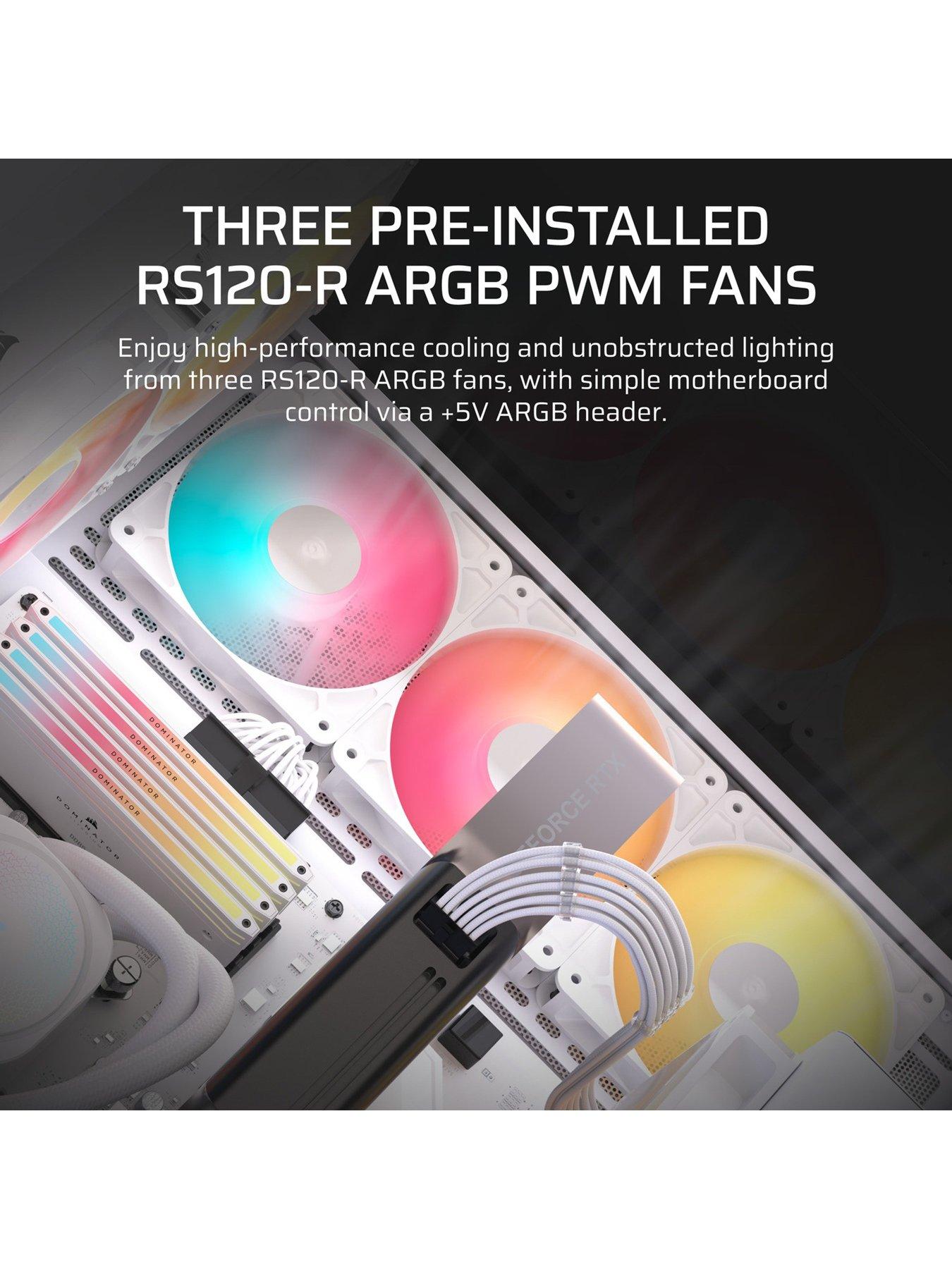  image of corsair-3500x-rsr-argb-tempered-glass-mid-tower-white