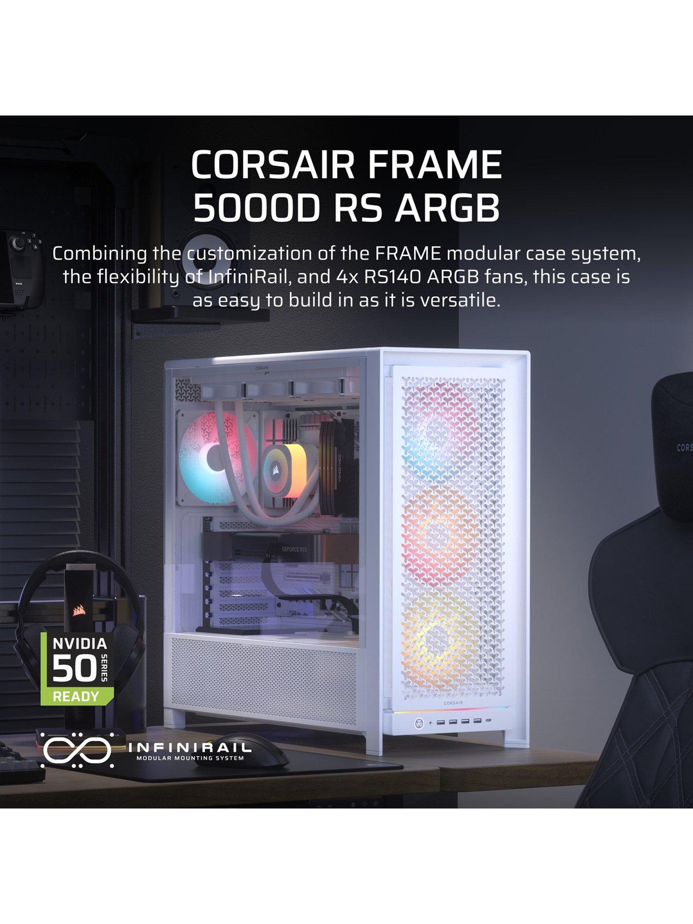 Image 2 of 7 of CORSAIR FRAME 5000D RS ARGB Mid-Tower Airflow Case - White
