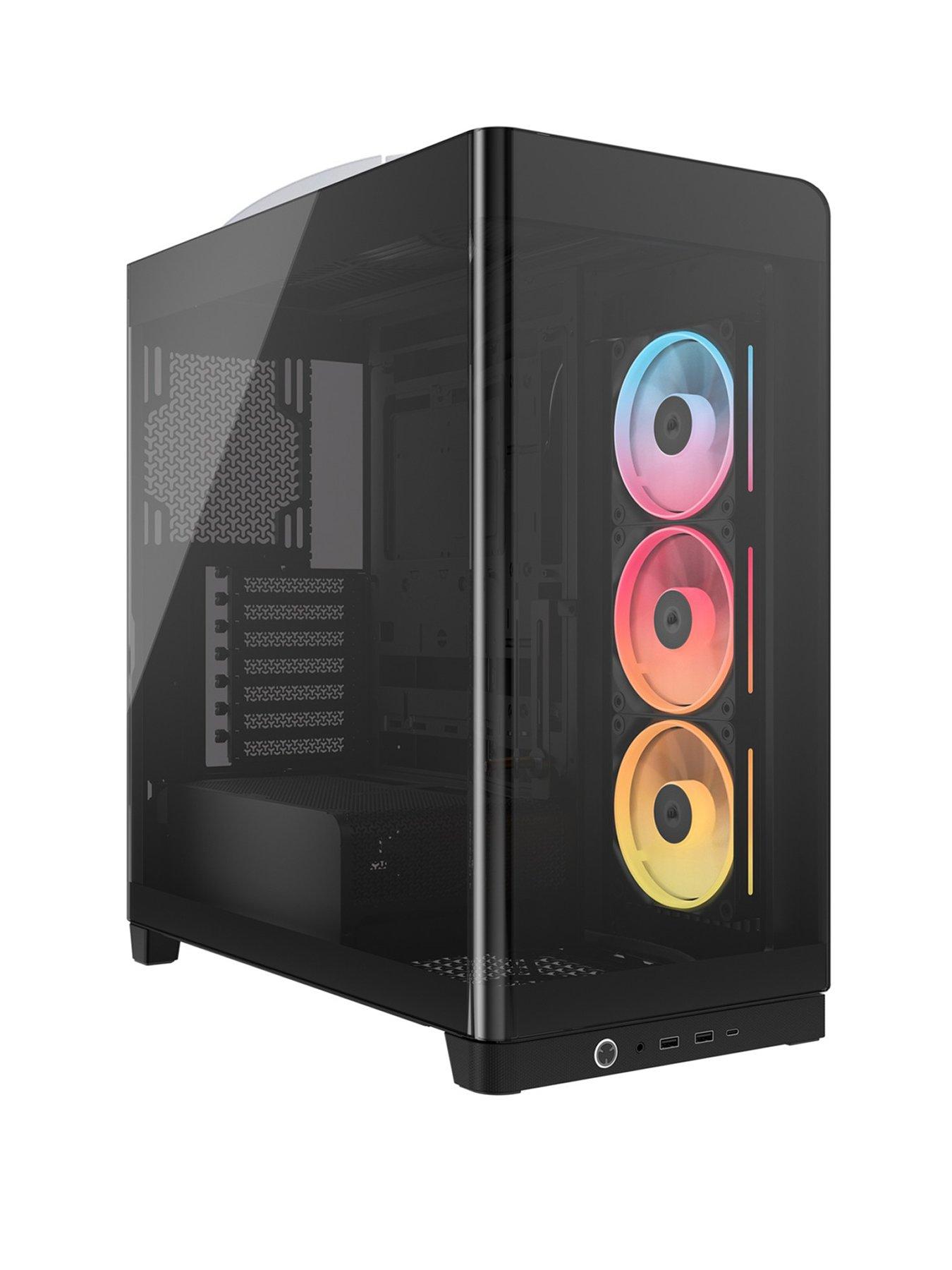 front image of corsair-frame-4500x-lx-r-rgb-tempered-glass-mid-tower-black