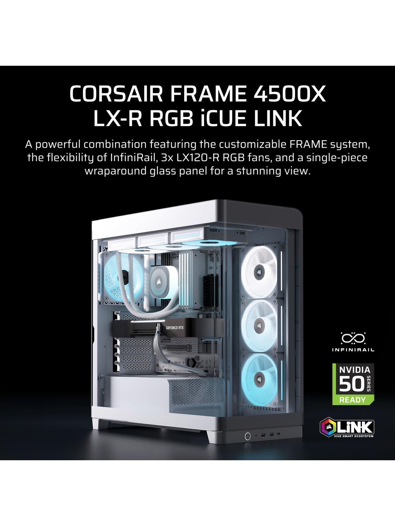 Image 2 of 7 of CORSAIR FRAME 4500X LX-R RGB Tempered Glass Mid-Tower - White