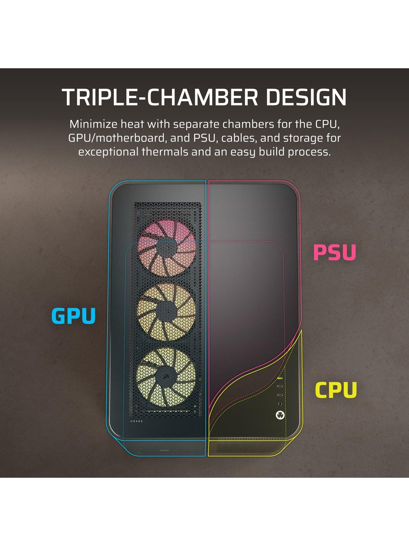  image of corsair-air-5400-lx-r-link-tempered-glass-mid-tower-black